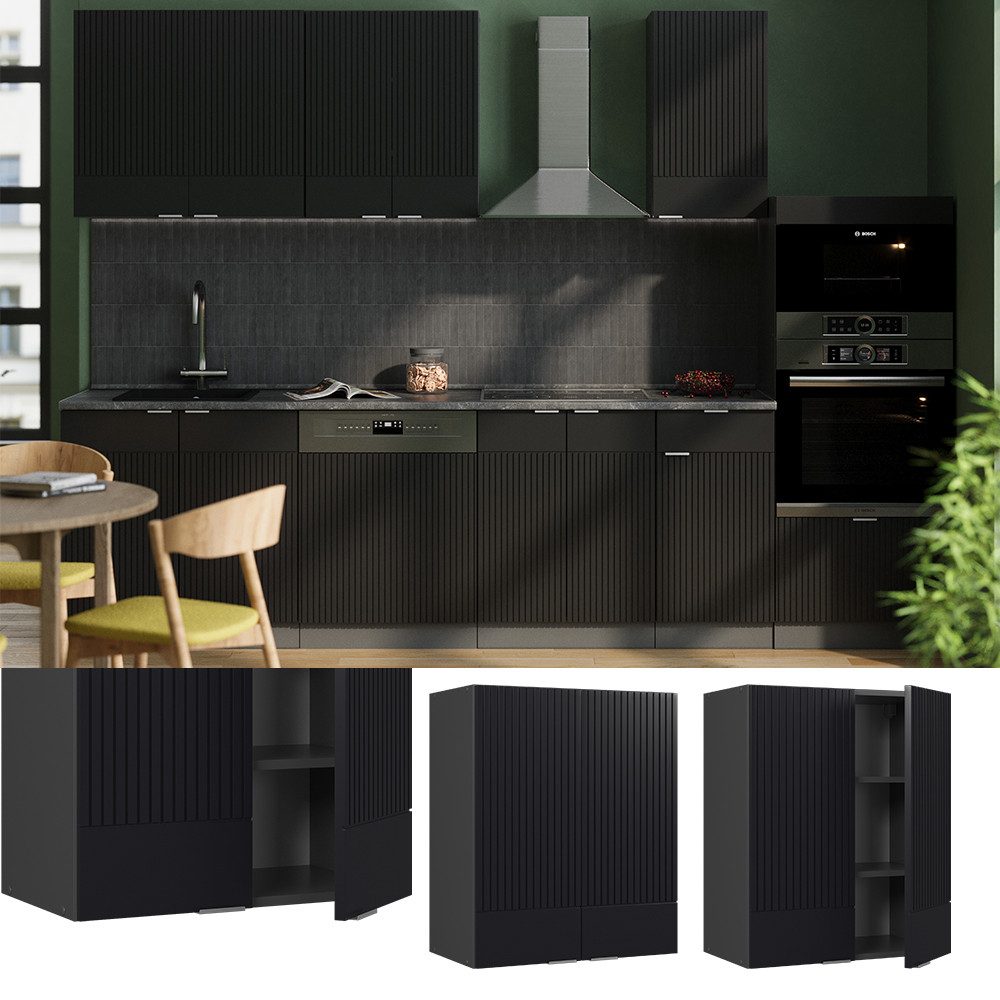 Vicco Hängeschrank Fame-Line, Schwarz gestreift/Anthrazit, 60 günstig online kaufen