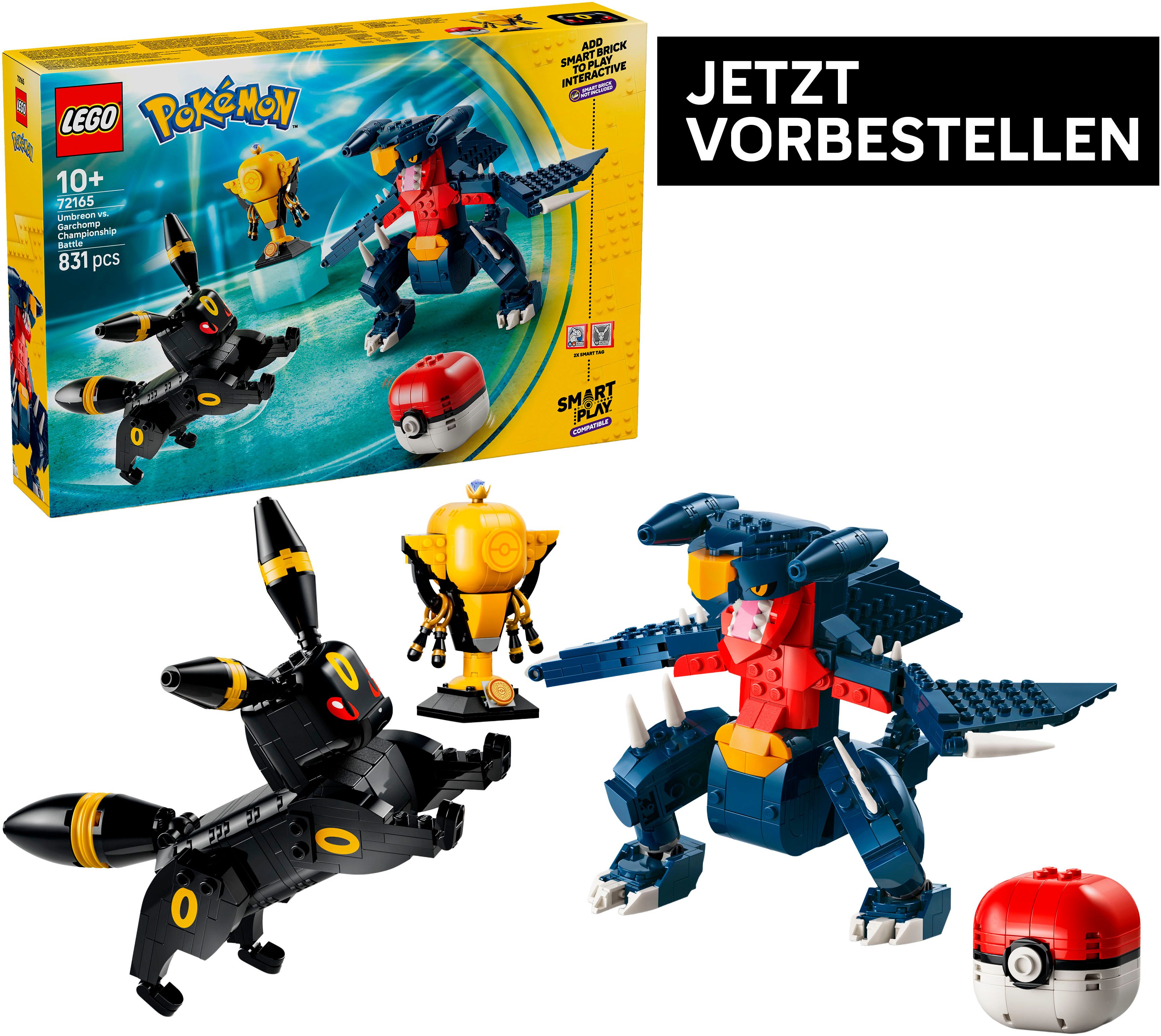 LEGO® SMART Play: Nachtaras und Knakracks Duell um die Meisterschaft (72165) Konstruktionsspielsteine, (831 St), LEGO Pokémon; Mit SMART Brick kombatibel (nicht enthalten)