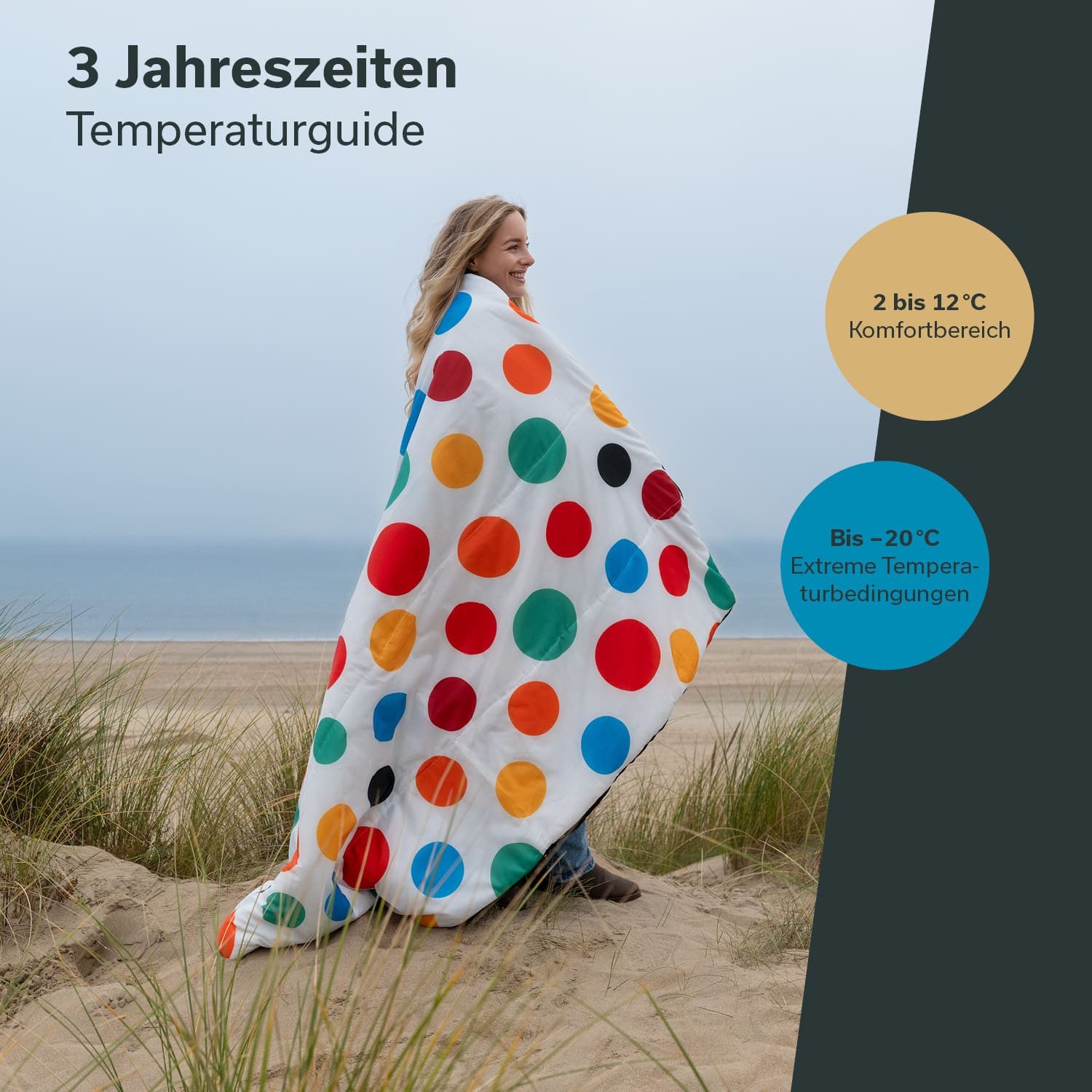 Skandika Deckenschlafsack für Erwachsene, Sovro Flex 190+30 Stardust, als Decke verwendbar (Packsack mit Kompressionsbändern und Schutzhaube), Schlafsack Outdoor für Erwachsene, 3 Jahreszeiten