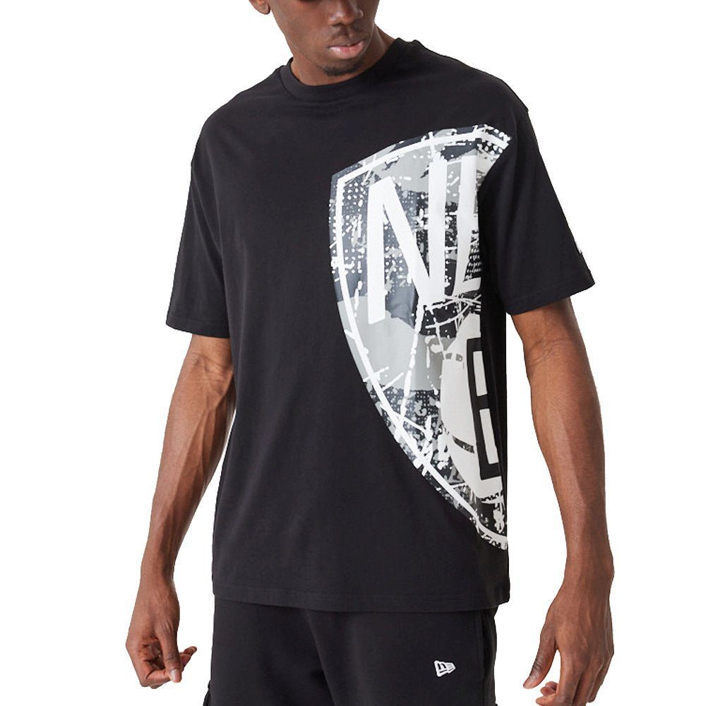 New Era Print-Shirt Oversized Distressed NBA Brooklyn Nets