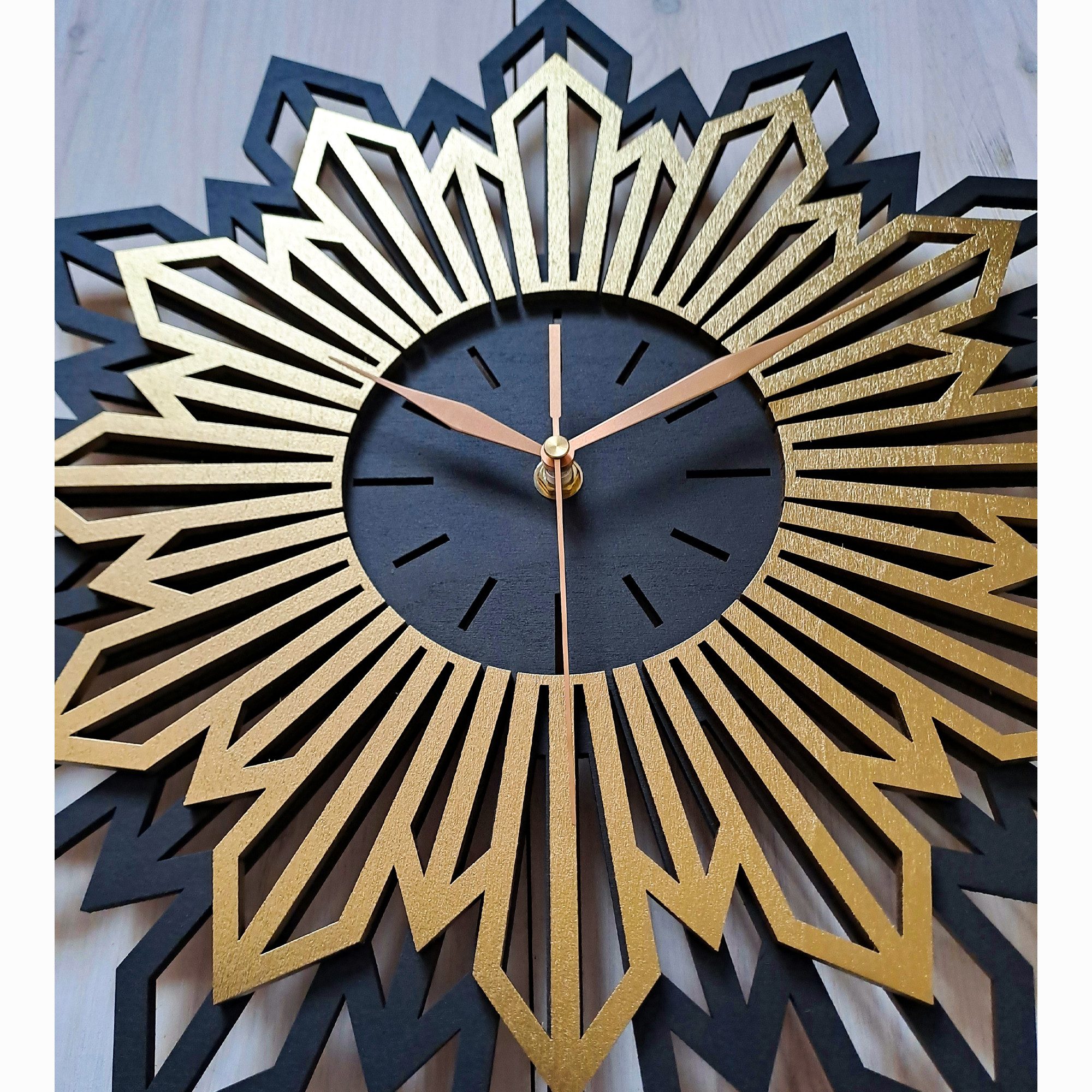 ORNAMENTI Wanduhr Grosse, modern, geometrisch, holz, günstig online kaufen