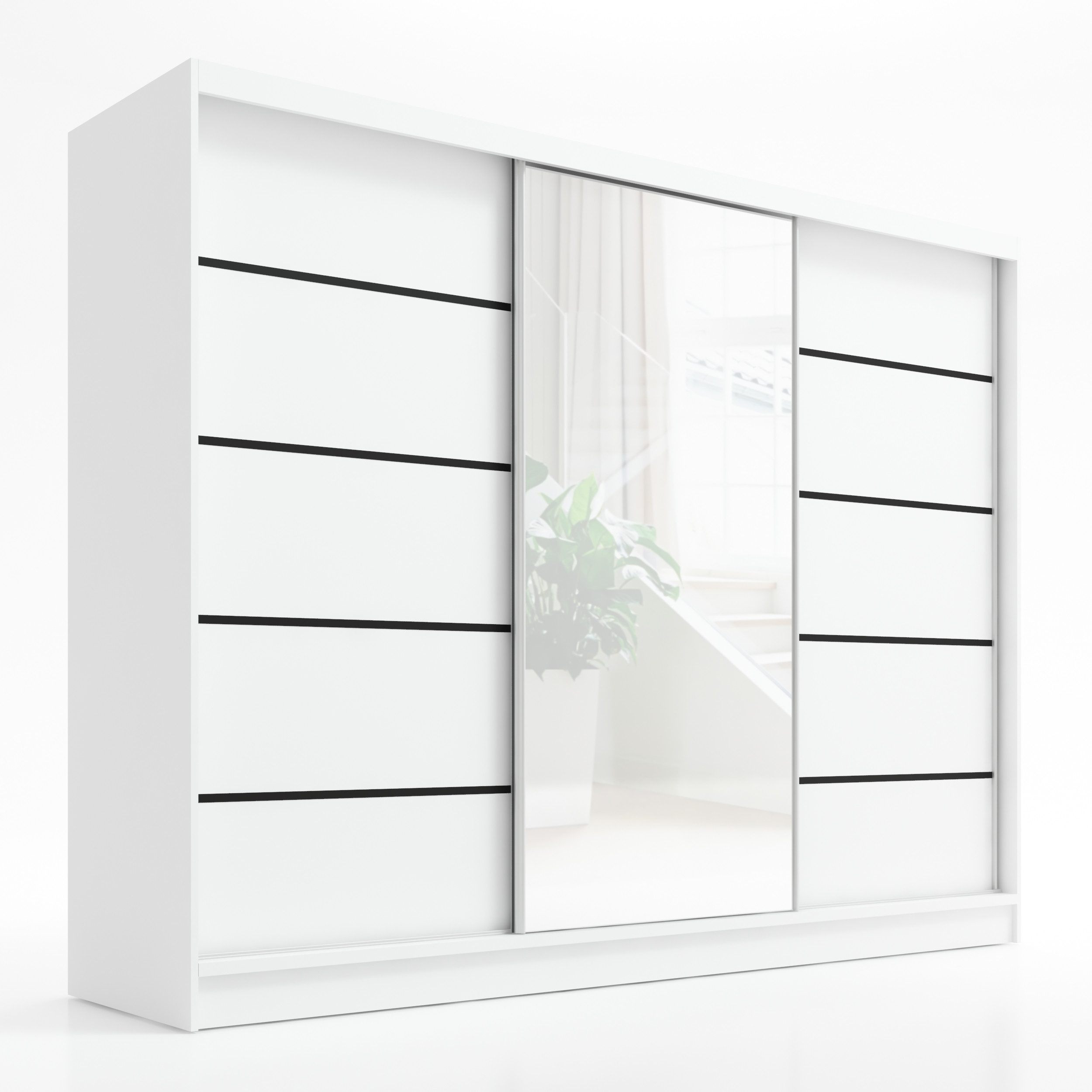 A&J MöbelLand GmbH Schiebetürenschrank AURI 2 mit 3 Schubladen und Spiegel günstig online kaufen