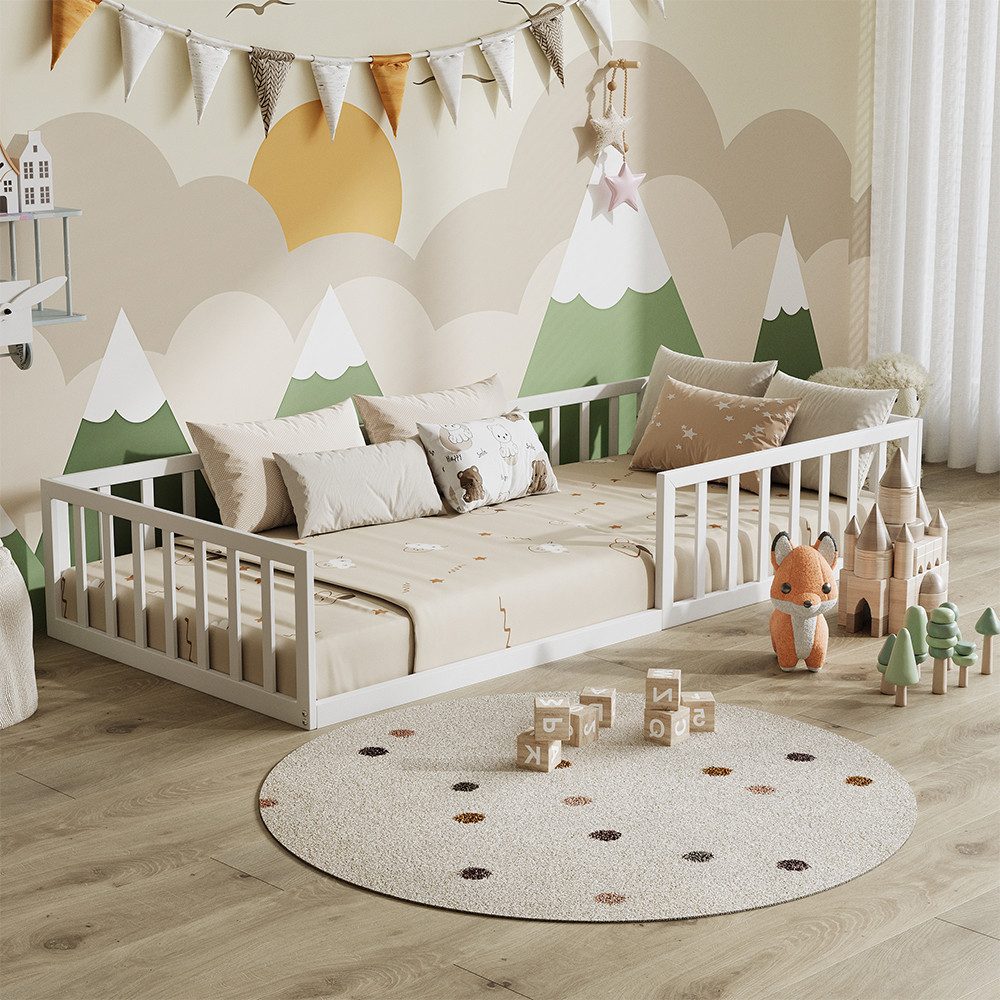 VitaliSpa® Kinderbett Minno, Weiß, 90x200 ohne Matratze (1-tlg)