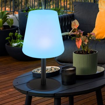 etc-shop Außen-Tischleuchte, LED-Leuchtmittel fest verbaut, Warmweiß, Farbwechsel, Solarlampen für Außen Tisch Solar Tischleuchte Balkon LED Solar