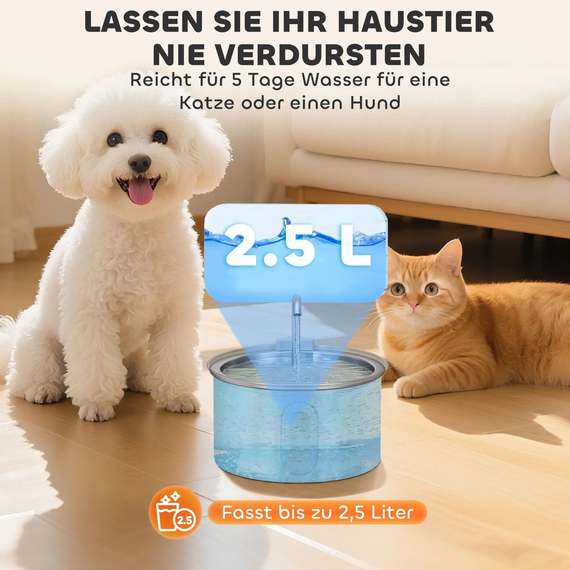 BlingBin Trinkbrunnen Katzenbrunnen 2,5L/3,2L Trinkbrunnen für günstig online kaufen