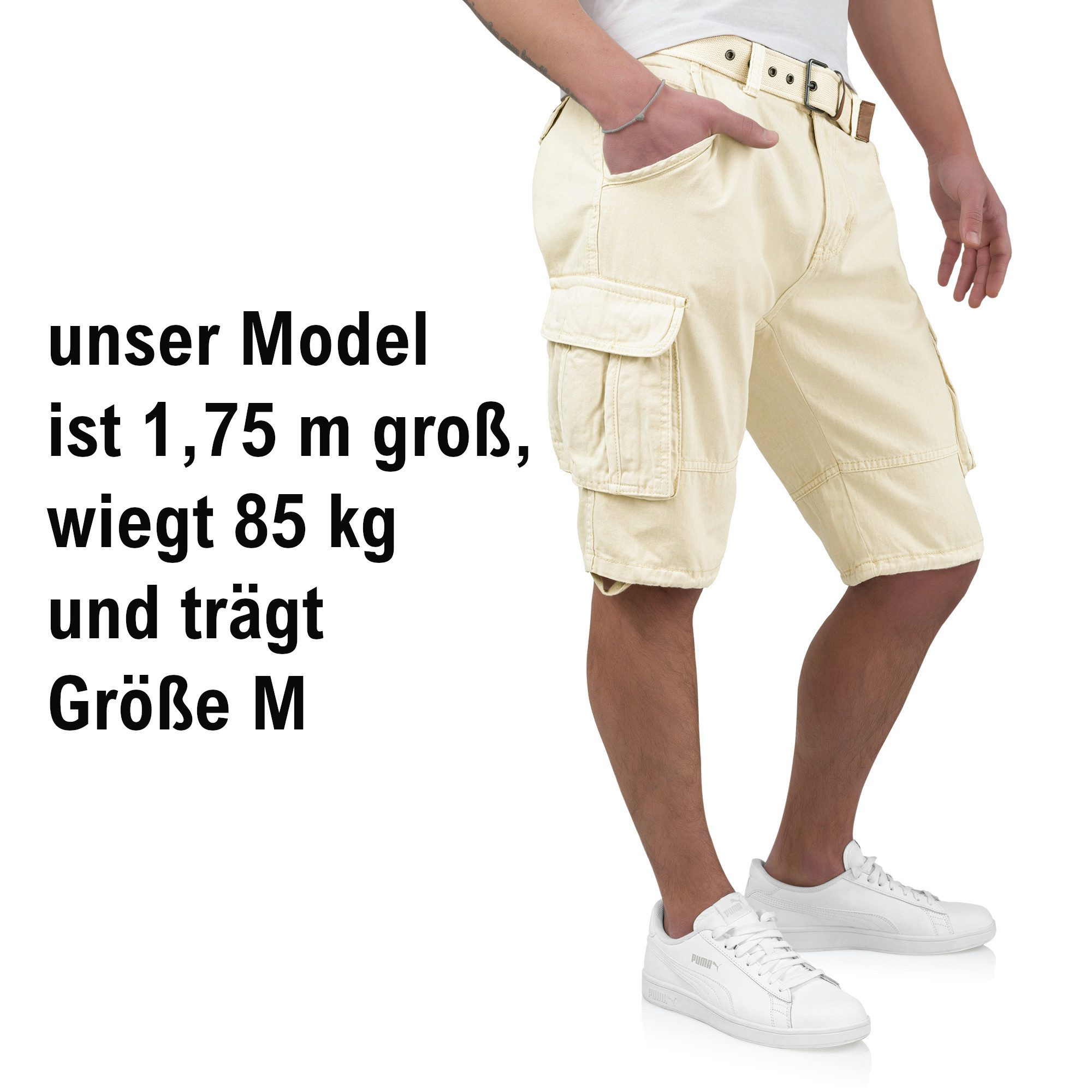 Indicode Cargoshorts Kjeld Herrencargoshorts mit 6 Taschen