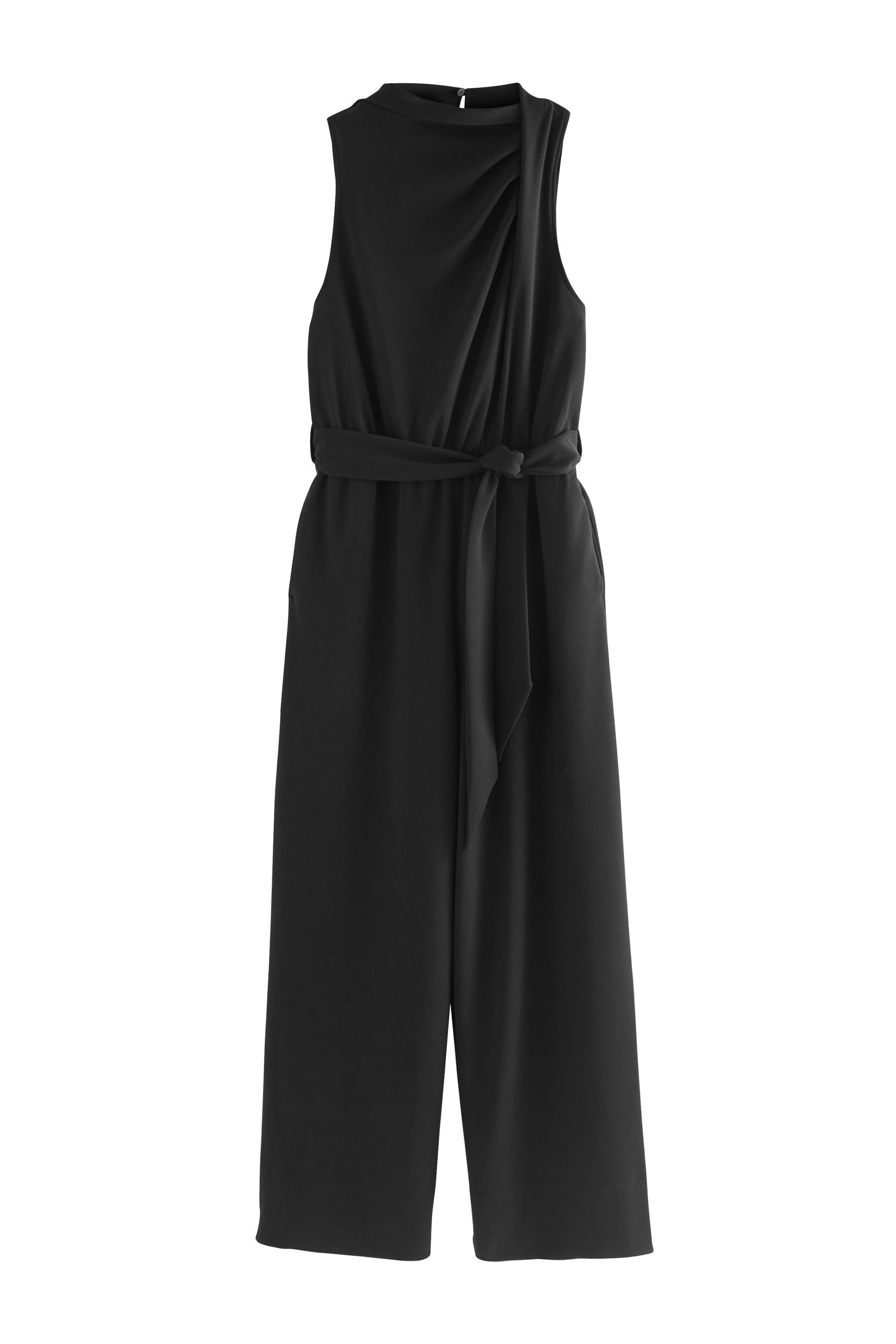 Next Jumpsuit Festlicher Jersey-Overall mit Wasserfallkragen günstig online kaufen