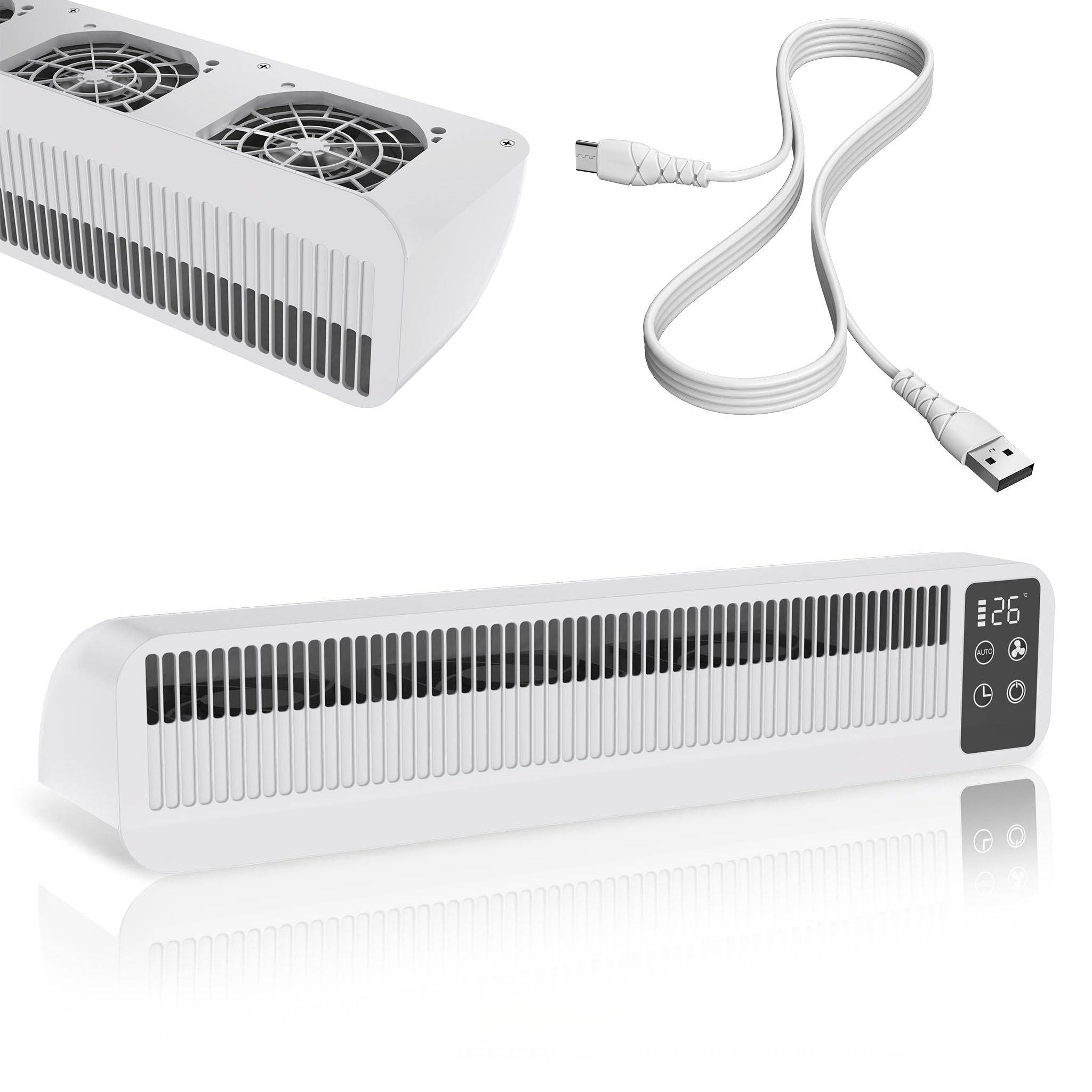 FIVMEN Kaminventilator Heizkörper Ventilator 3 Stufige Lüfter Heizkörperventilator, Ventilatoren für Wärmeverteilung verbessern mit Timer …