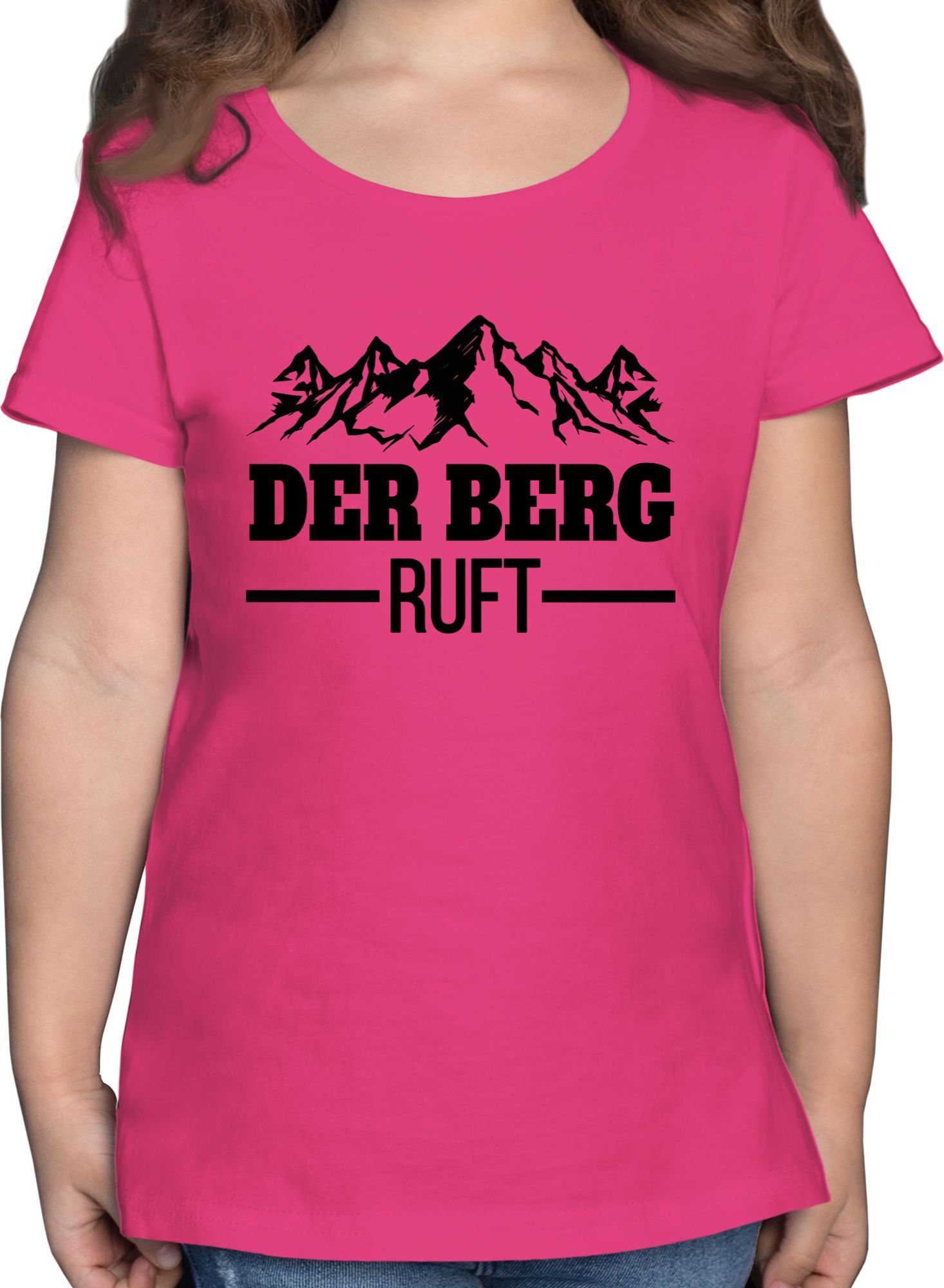 Shirtracer T-Shirt Der Berg ruft - schwarz Kinder Sport Kleidung 1 Fuchsia