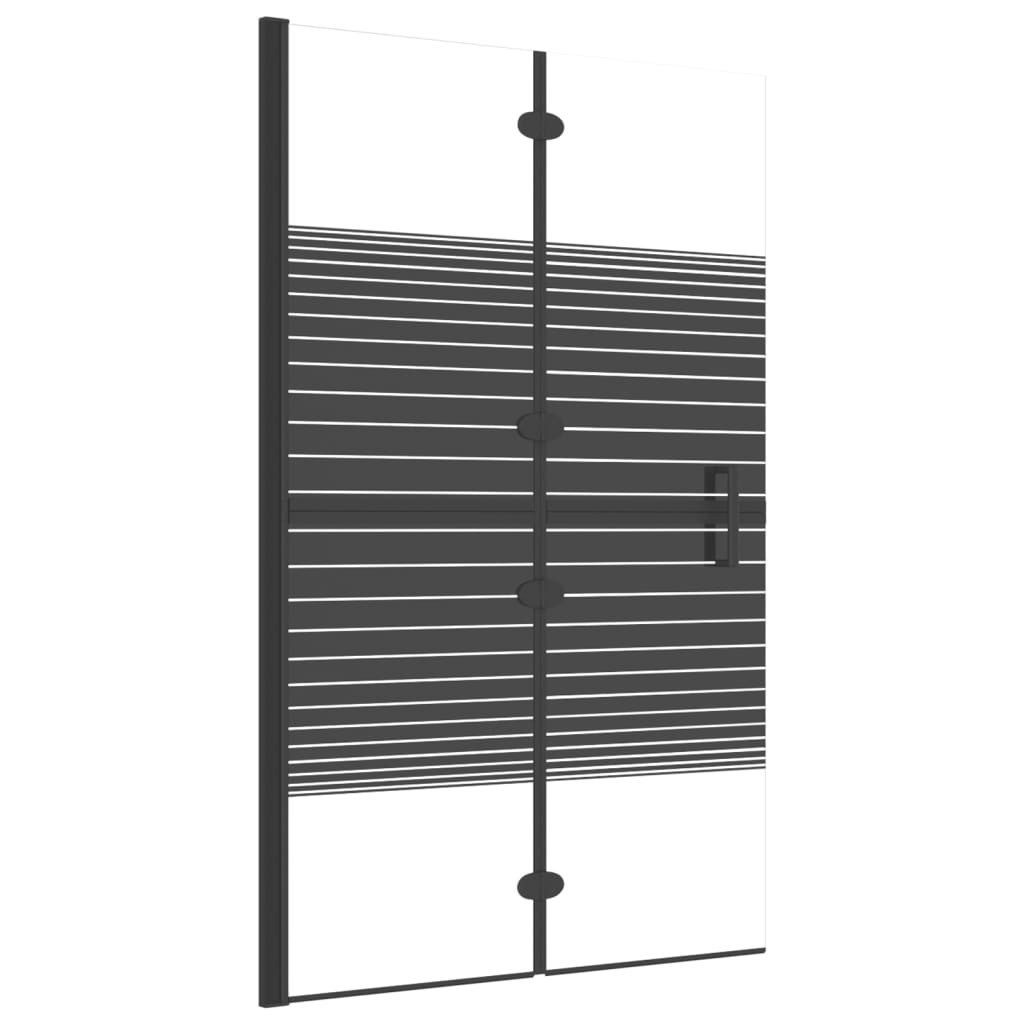 Duschwand Faltbare Duschkabine ESG 80x140 cm Schwarz