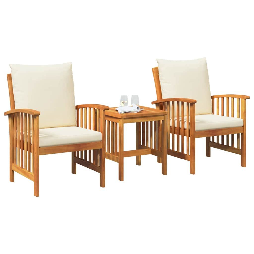 vidaXL Gartenlounge-Set Gartensofa-set 3 Stk. Öl-Natur Massivholz, (3-tlg)