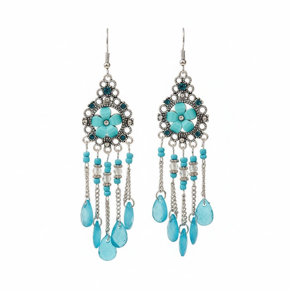 The Beauty House Ohrring-Set Vintage Boho Ohrringe Damen – Ethno Statement Schmuck Edelstein