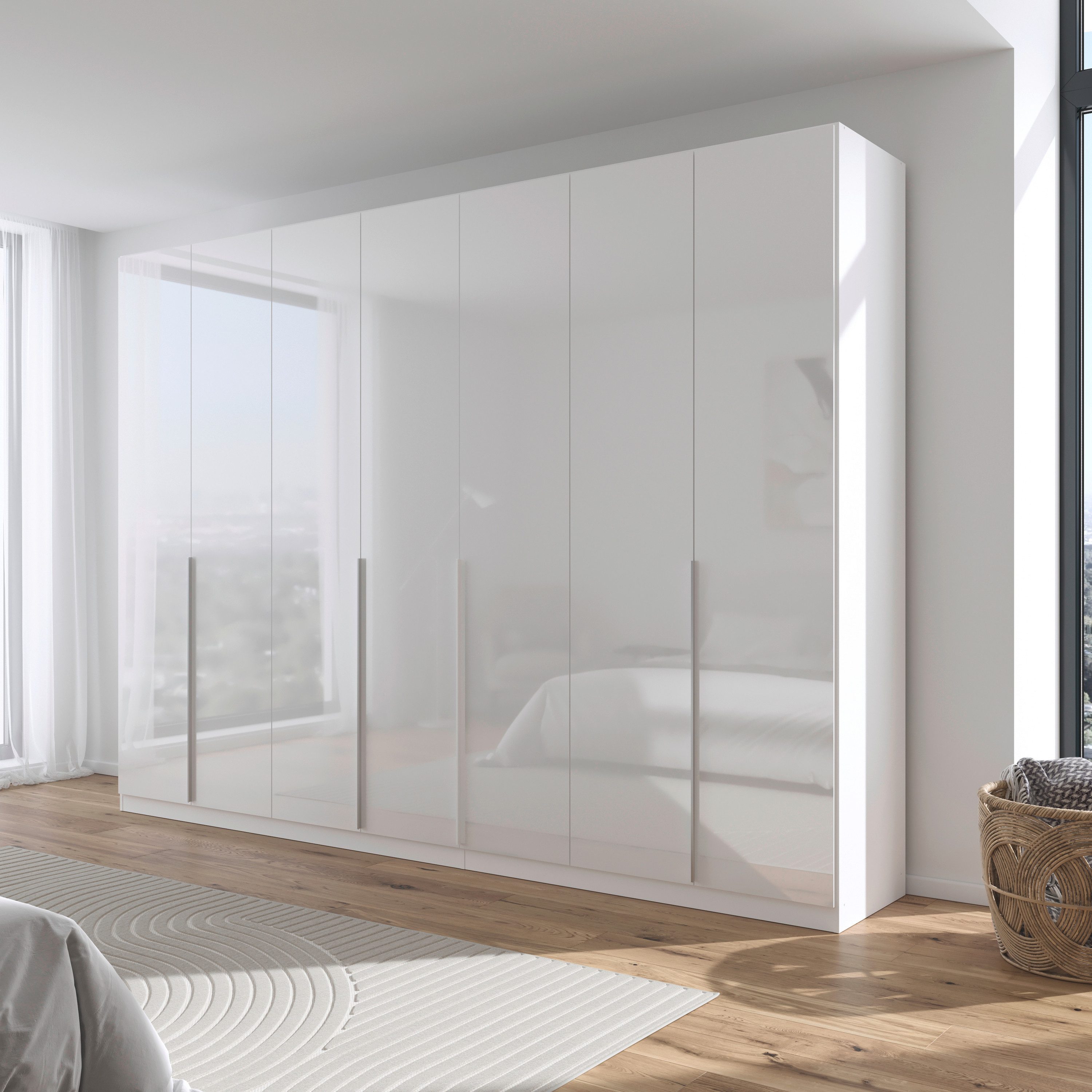 OTTO home Drehtürenschrank Kleiderschrank Schrank Garderobe AGORDO Schlafzimmer (in zwei Griff-Farben, Breiten 91-405 cm, Dekor- oder Hochglanzfront) durchdachte Innenausstattung, in 8 Breiten und 2 Höhen MADE IN GERMANY