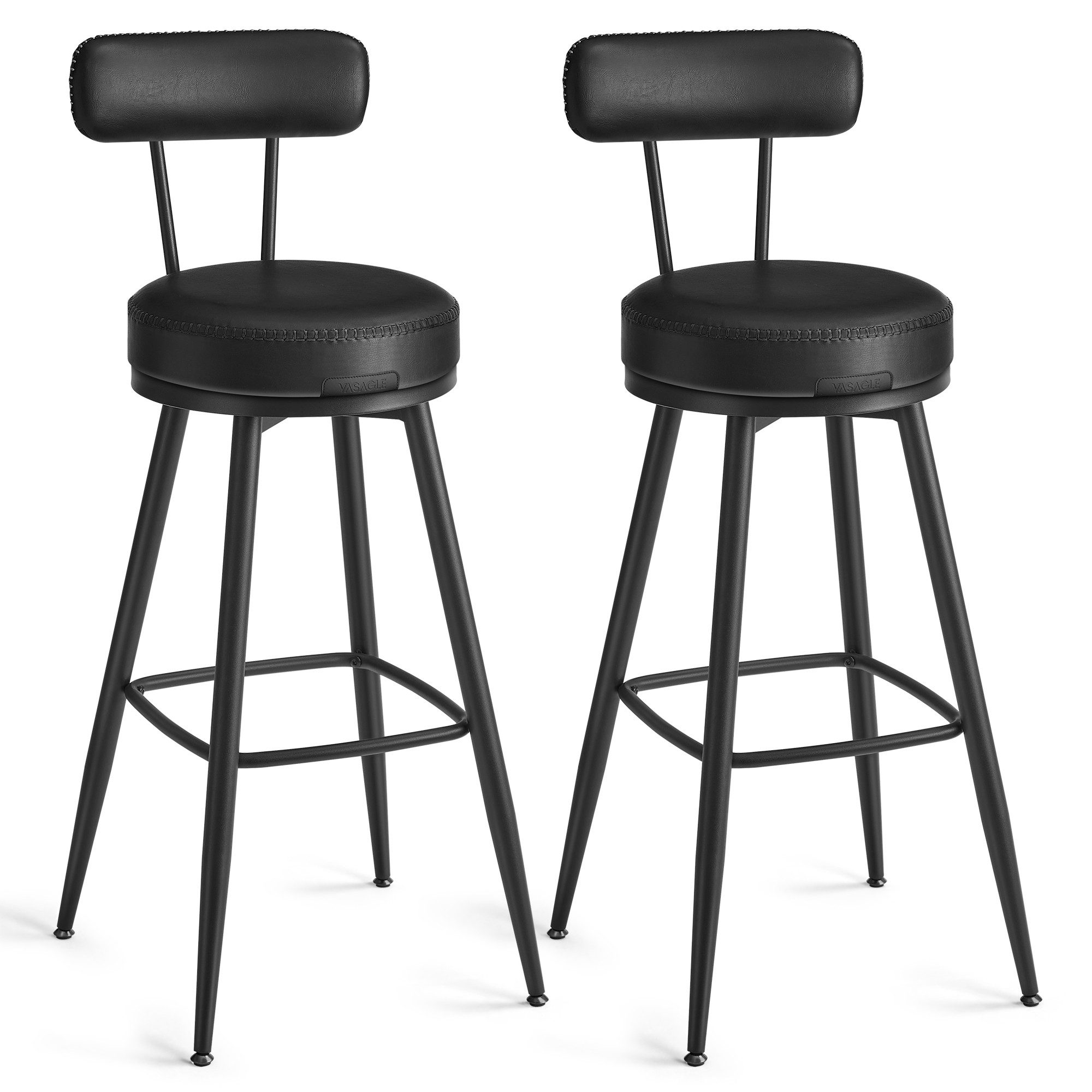 VASAGLE Barhocker (Set, 2er), EKHO Kollektion - 360° drehbarer Barhocker, 2er Set