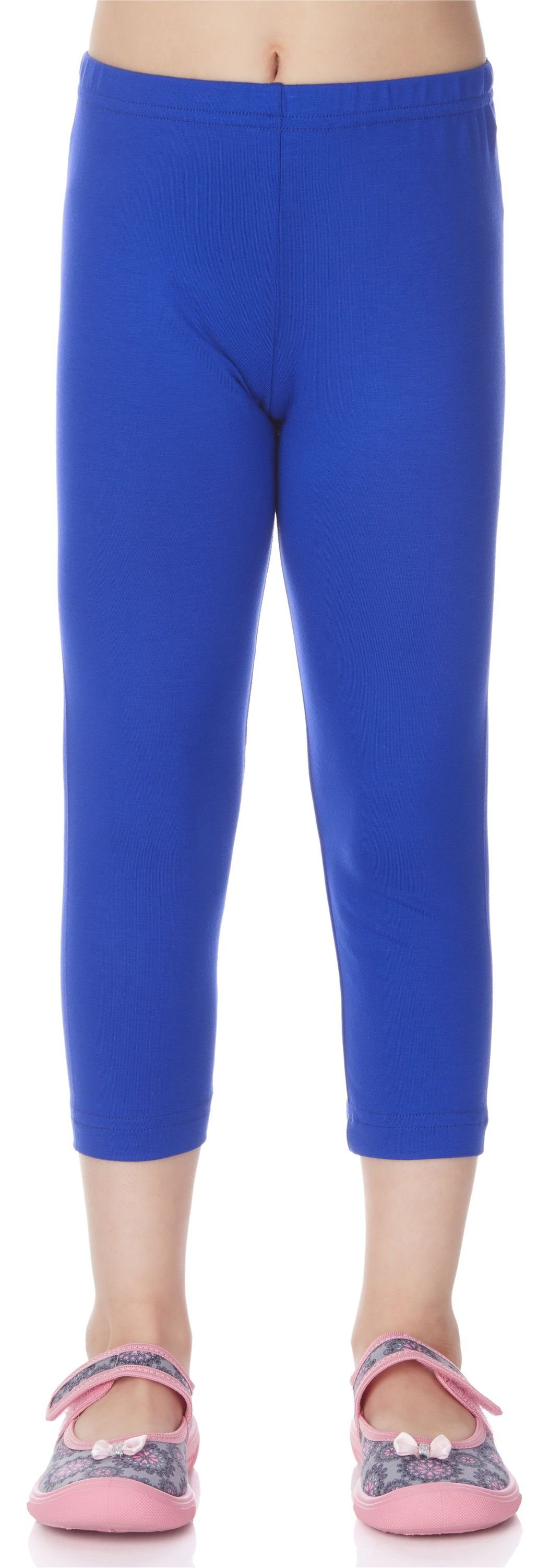 aus Leggings MS10-131 Mädchen Leggings (1-tlg) 3/4 elastischer Style Merry Bund Viskose Capri Cobalt