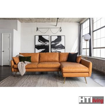 HTI-Living Ecksofa Ecksofa Antonius Kunstleder Braun rechts, Stück 1 Teile, Polsterecke mit Kissen