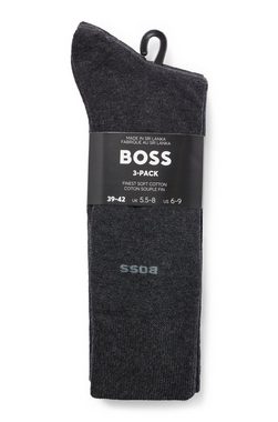BOSS Socken (3-Paar) mit eingenähtem Logoschriftzug