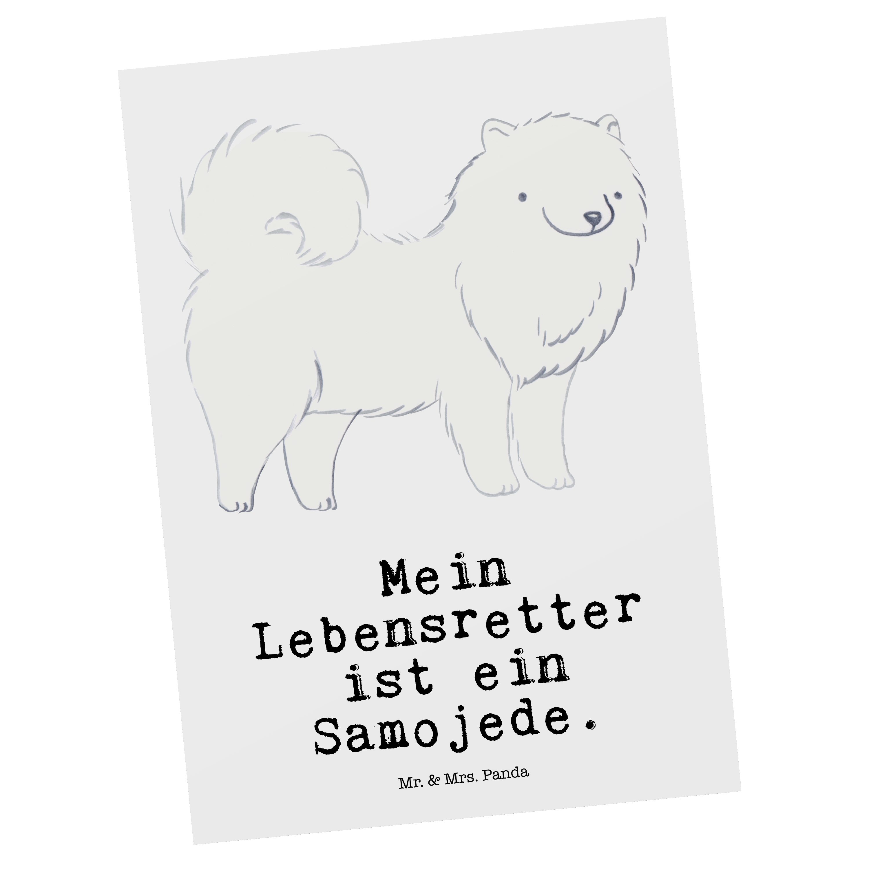 Mrs. Geschenk, Weiß Geschenkkarte, - Rassehund, Da Mr. Postkarte Samojede - Panda Lebensretter &