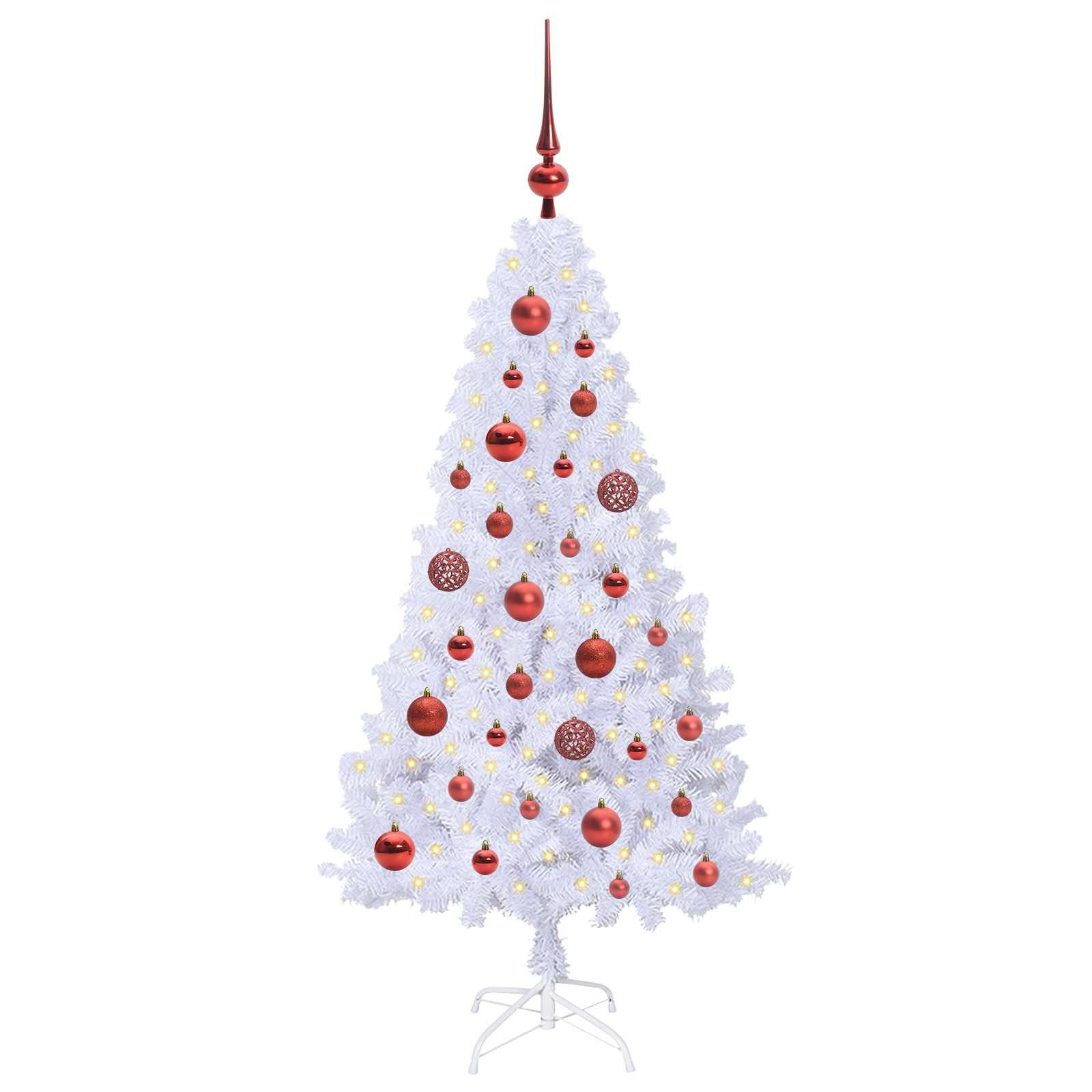 vidaXL Künstlicher Weihnachtsbaum Künstlicher Weihnachtsbaum Weiß 120 cm PVC und Stahl