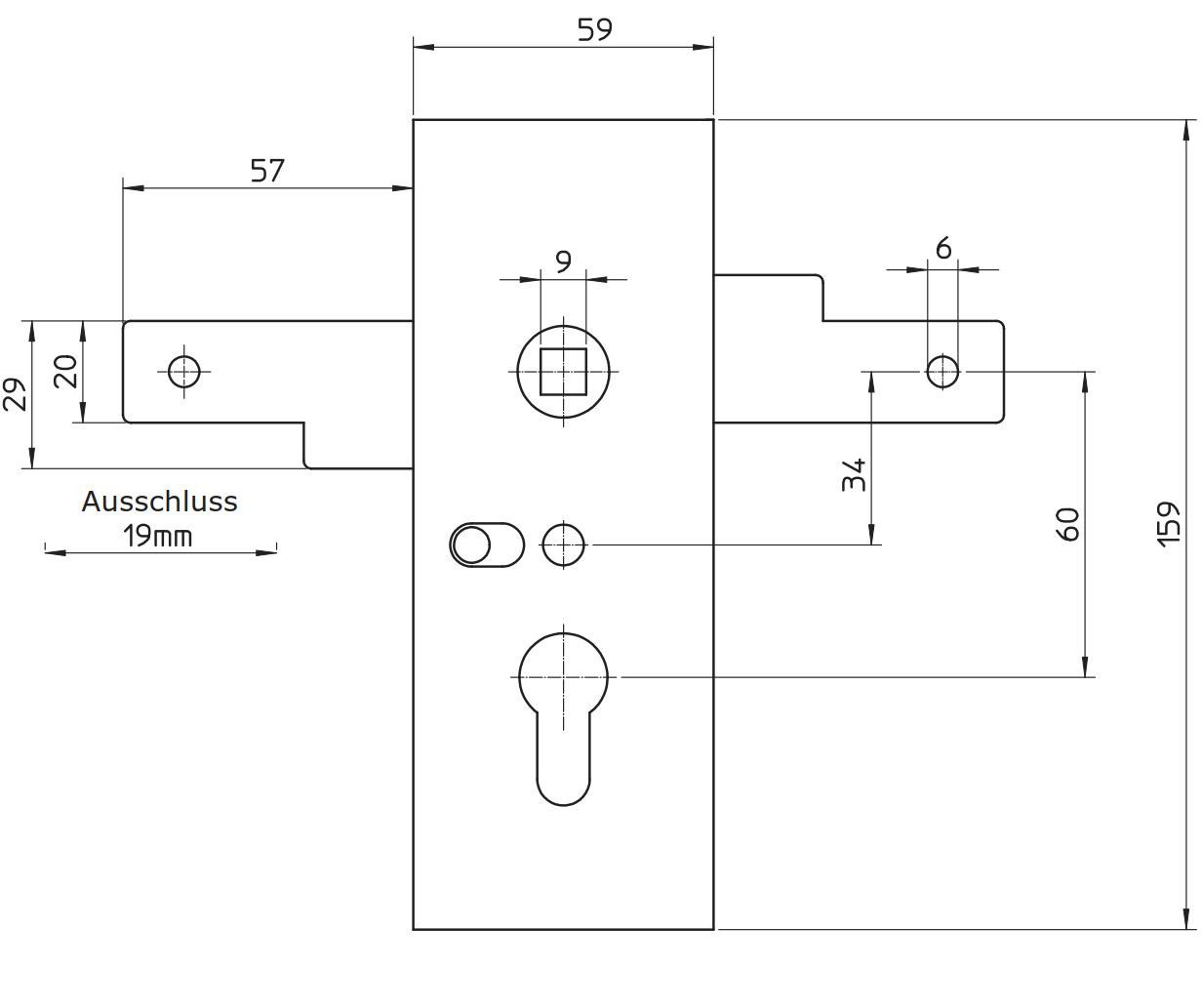 ASSA ABLOY Garagentorantrieb Garagentorschloss – seitlich schließend – PZ 60/9 – Kastendicke 32 mm, mit Schließfunktion: Drehzuhaltung (Nachtfunktion), (1-tlg., – Bild 4 von 5
