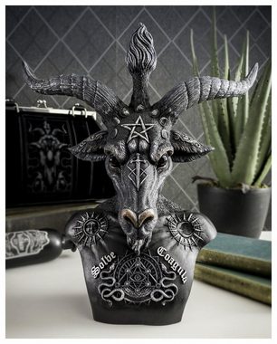 Horror-Shop Dekofigur Schwarze Baphomet Büste aus Kunststein