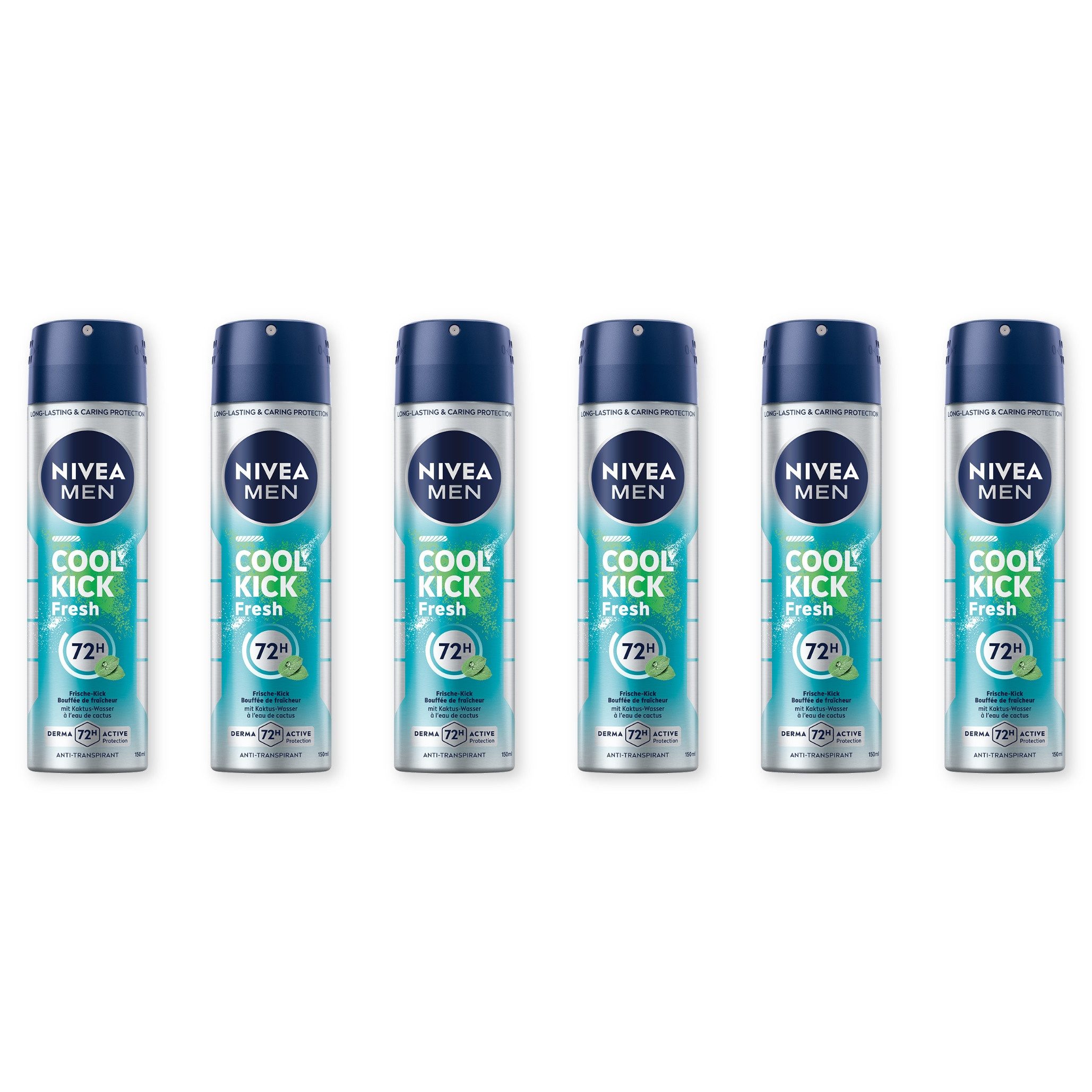 Nivea Men Deo-Spray Men Cool Kick Fresh Deo Spray 6 x 150 ml, 6-tlg.