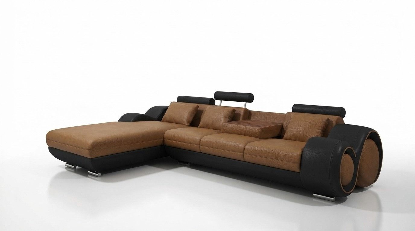 Xlmoebel Ecksofa Eckcouch BERLIN aus Leder mit modernem Design und hohem Komfort, Ecksofa, Hergestellt in Europa