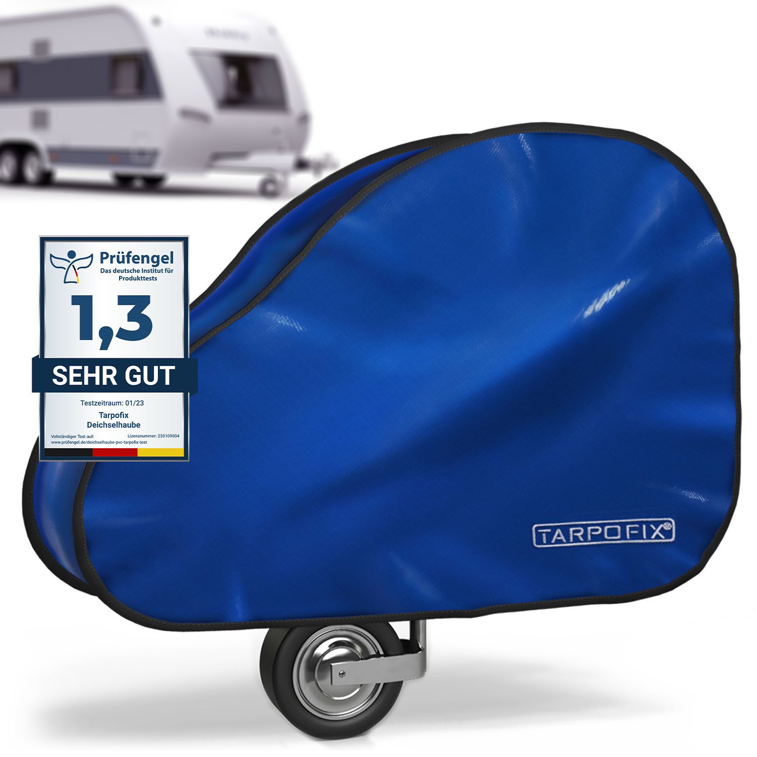 Tarpofix® Schutzplane Deichselabdeckung Anhänger 92x15x58 cm (Deichselhaube Wohnwagen), wasserdicht, UV-beständig