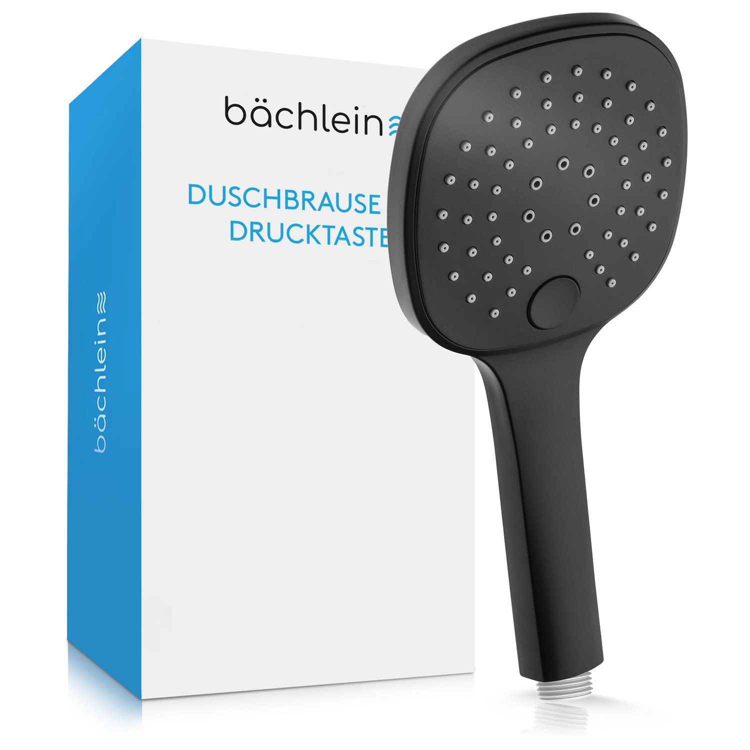 Bächlein Duschbrause Brausekopf Handbrause mit 3 Strahlarten, drei Stahlarten durch Drucktaste wählbar