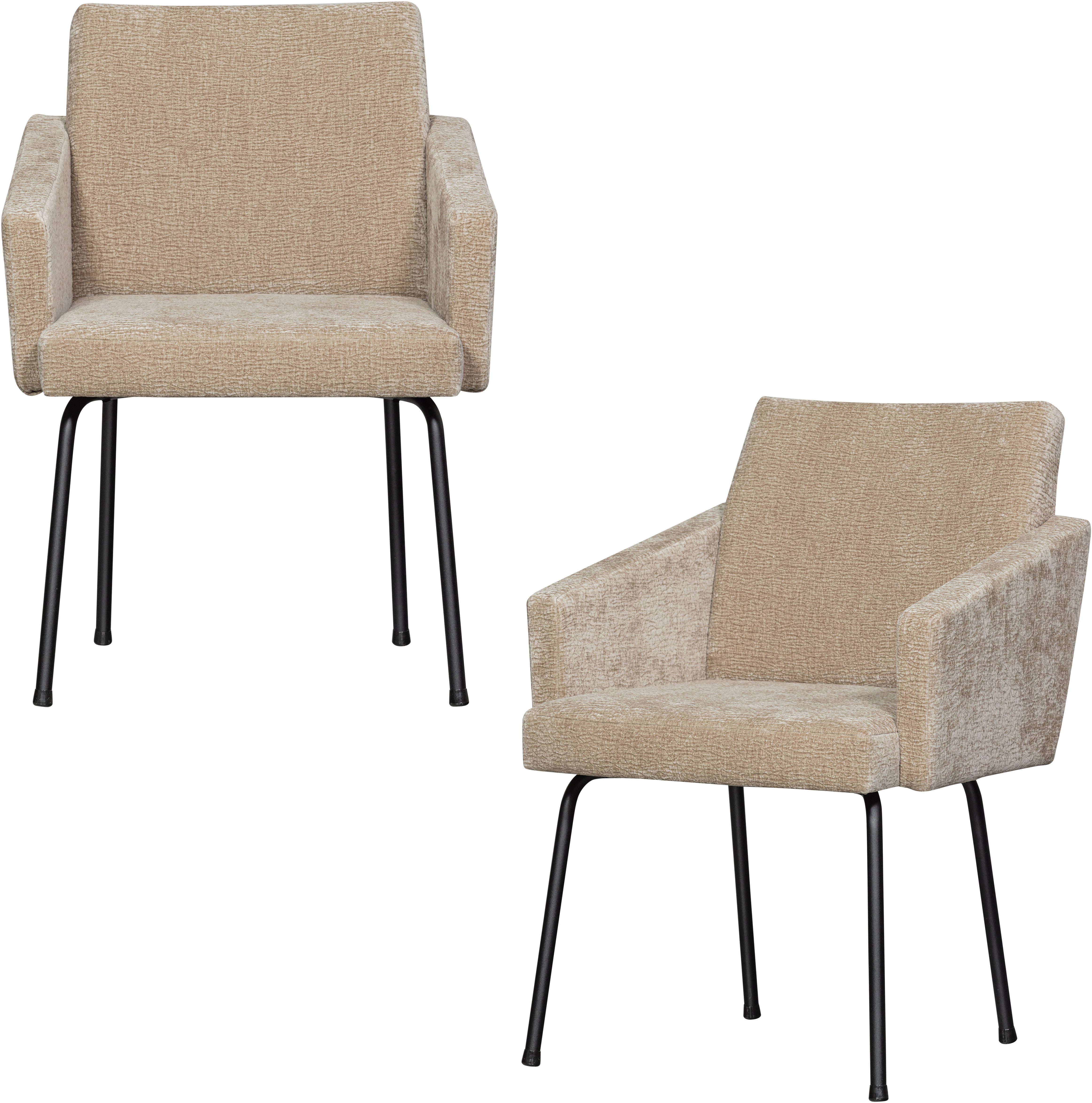 WOOOD Esszimmerstuhl Mount mit Textur Chenille bezug en Metallgestell B 61 x T 65 x H 82 cm (Set, 2 St), Maximale Verschleißfestigkeit, mit mattem Glanz, Tragkraft 100 kg