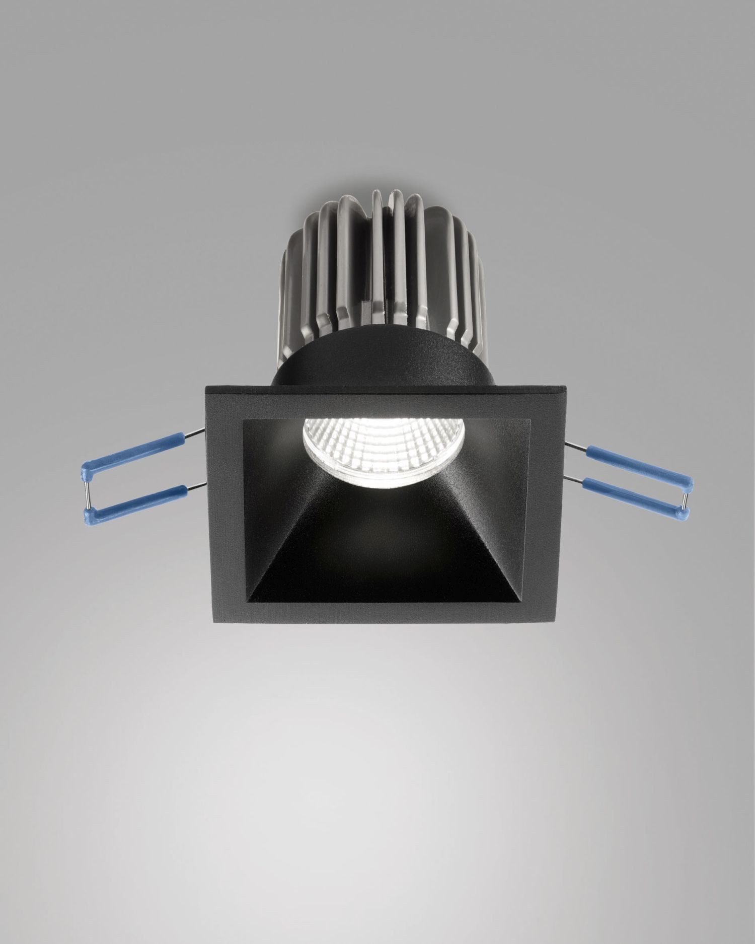 Licht-Erlebnisse Einbauleuchte MOSO, LED fest integriert, Neutralweiß, LED Aluminium Dimmer IP40 4000 K 1270 lm 8,2 cm breit Schwarz eckig