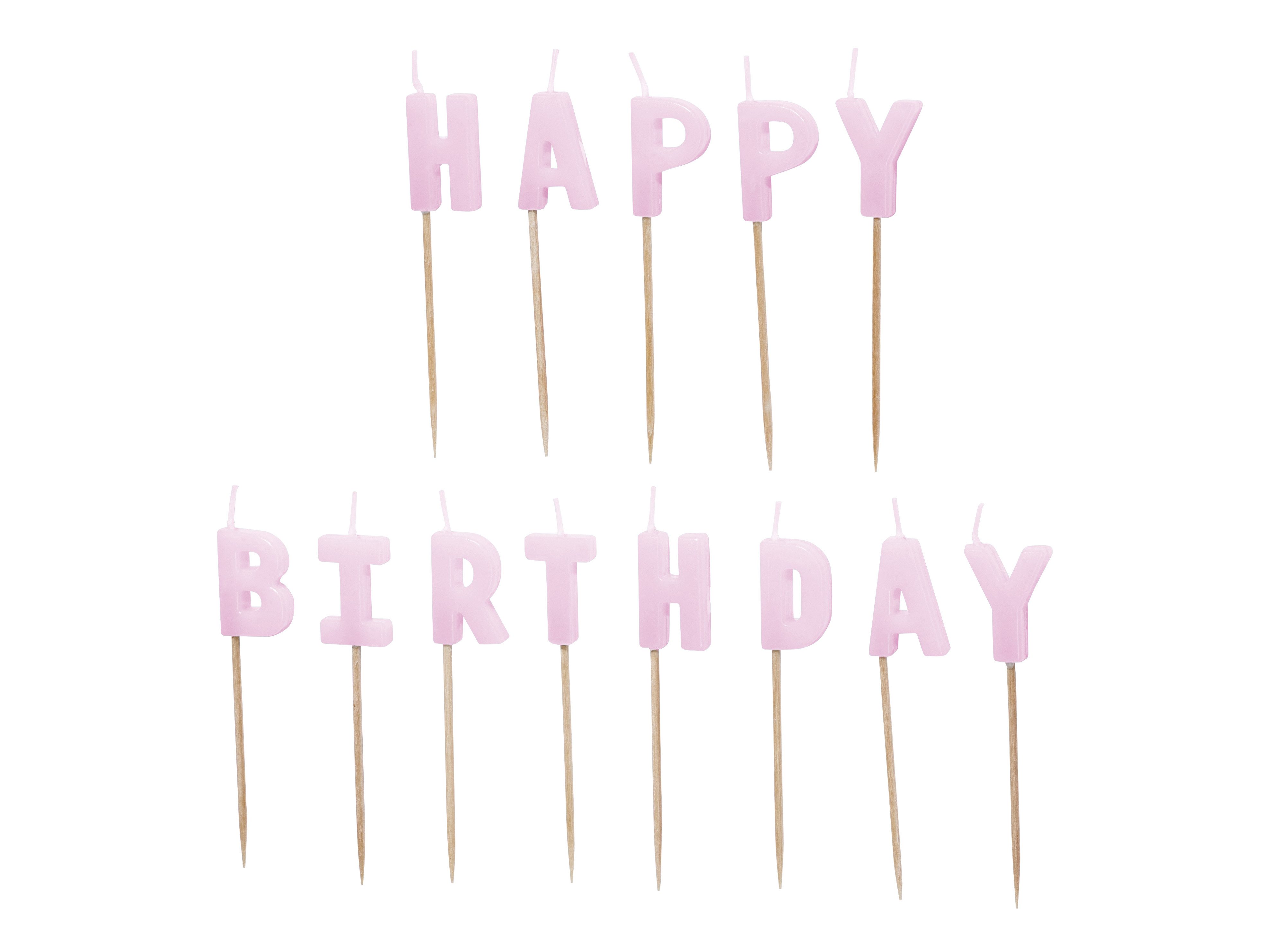 partydeco Geburtstagskerze Geburtstagskerzen 'Happy Birthday' 2,5 cm, Lila