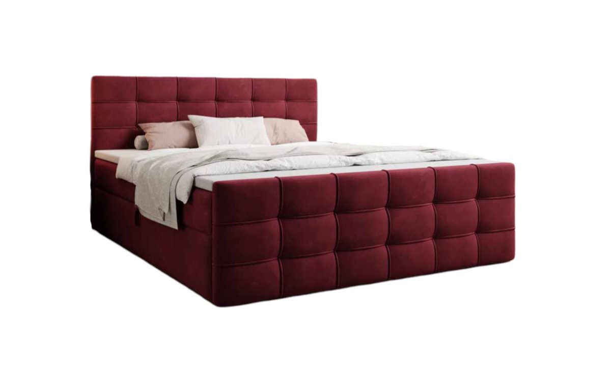 Luxusbetten24 Boxspringbett Luxor in Samt, mit Stauraum