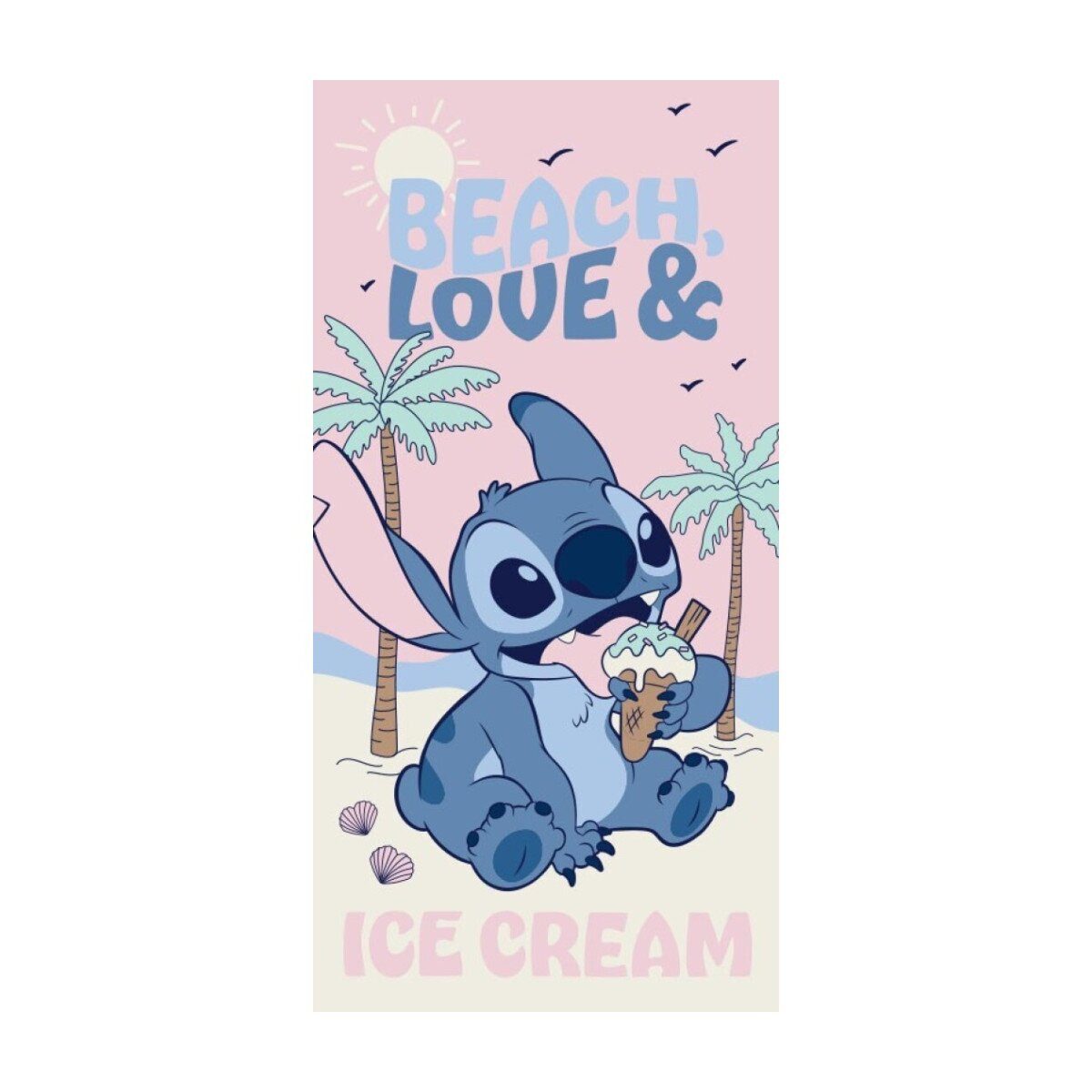 Disney Badetücher Lilo & Stitch Beach Ice Cream Strandtuch 70x140cm, 100% Polyester (1-St)
