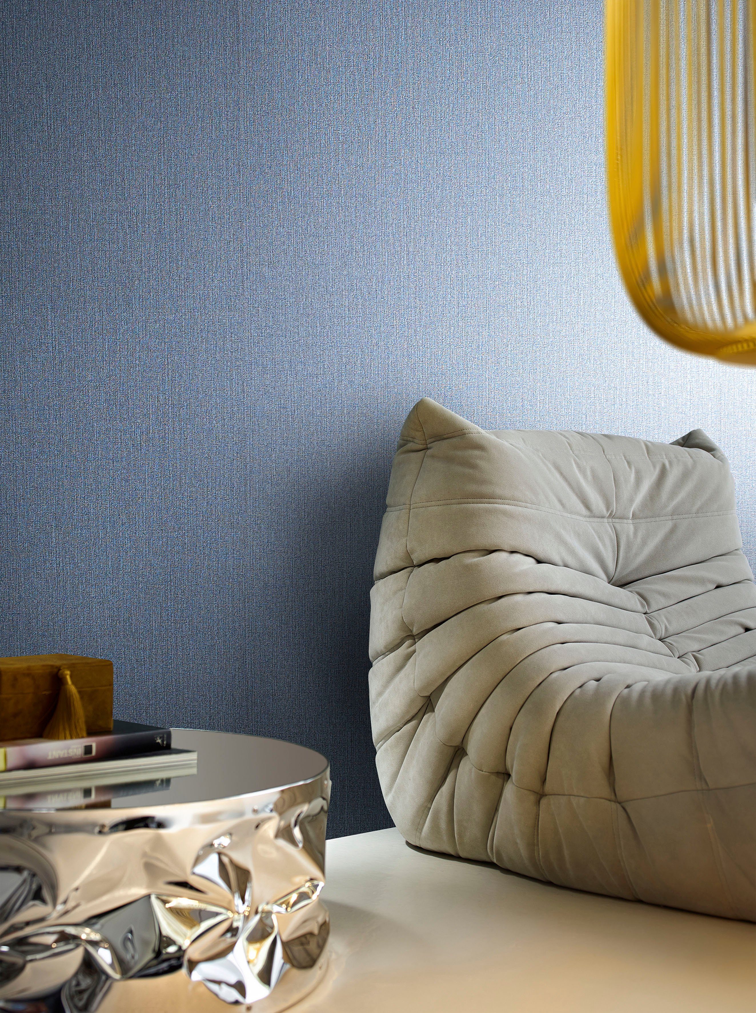 Marburg Vliestapete Clarity, geprägt, matt, Kunst moderne Vliestapete für Wohnzimmer Schlafzimmer Küche blau