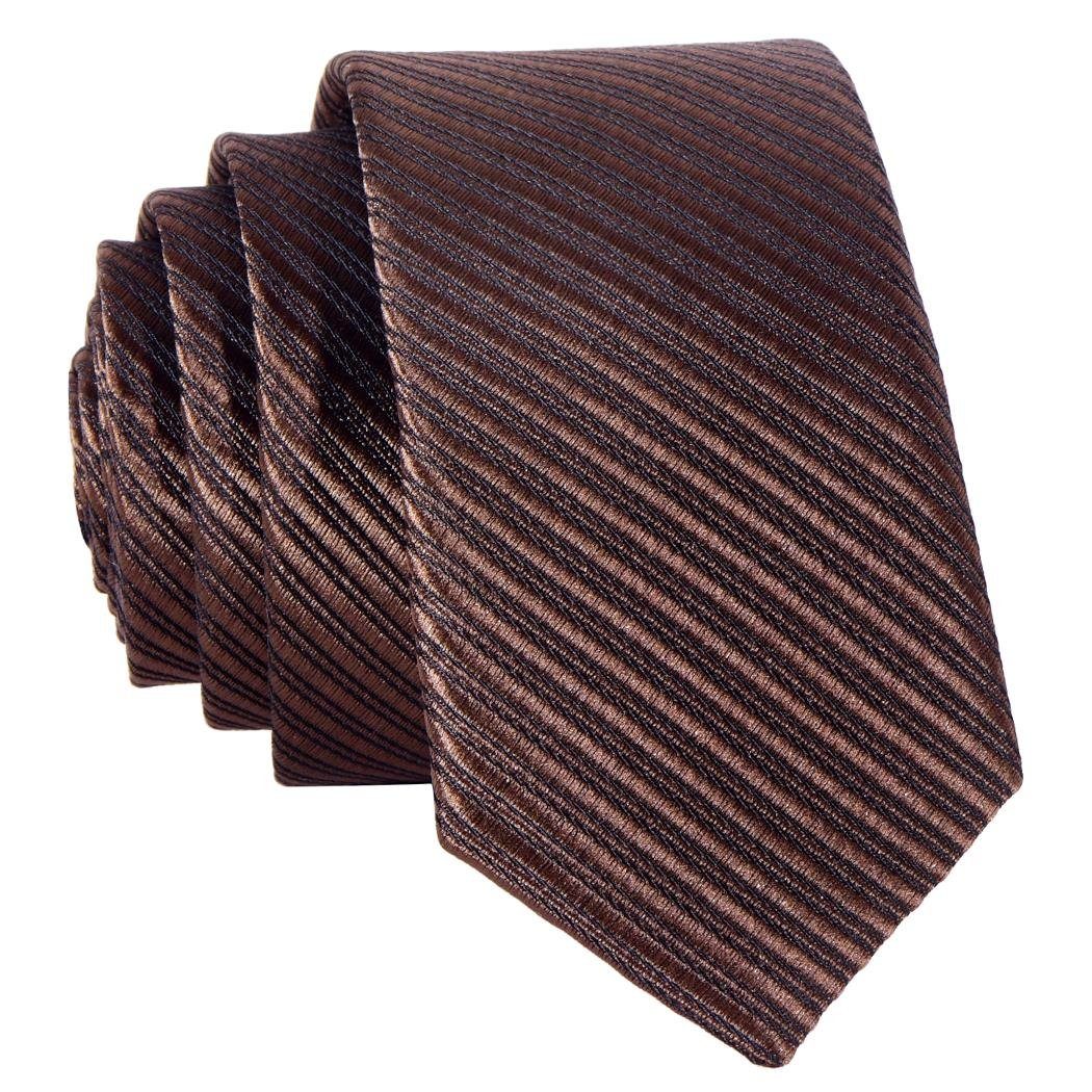 DonDon Krawatte schmale Krawatte 5 cm unifarben (Packung, 1-St., 1x Krawatte) matt, glänzend, gestreift, Seidenlook