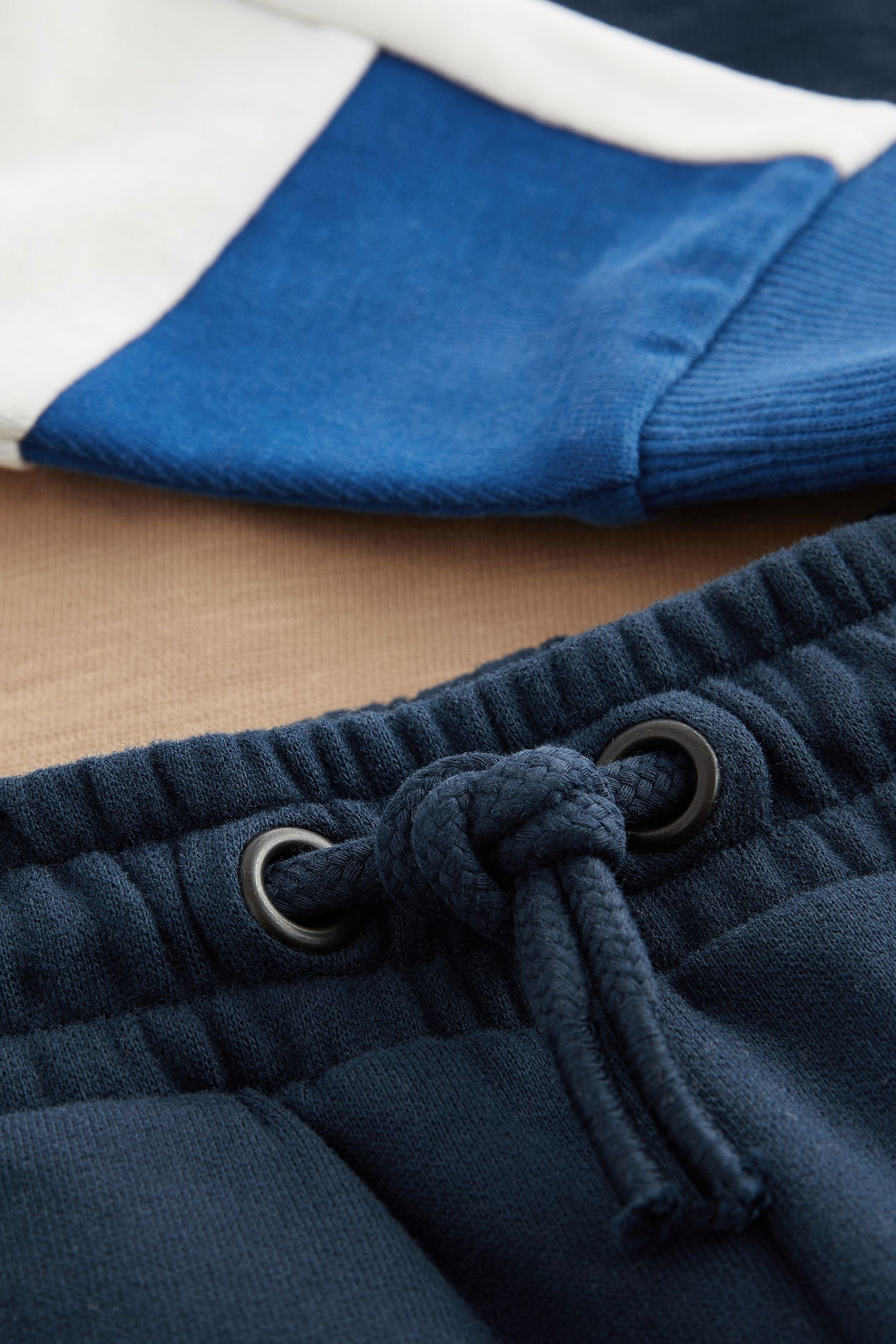 Next Shirt & Hose Set Blue Blockfarben Jogginghose Langarmshirt mit Cobalt (2-tlg) in 