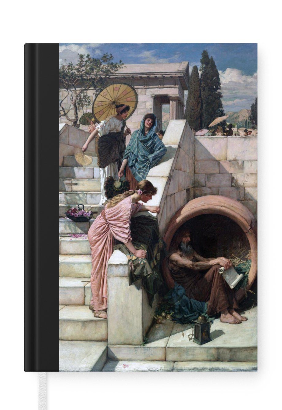 MuchoWow Notizbuch Diogenes - Gemälde von John William Waterhouse, Journal, Merkzettel, Tagebuch, Notizheft, A5, 98 Seiten, Haushaltsbuch