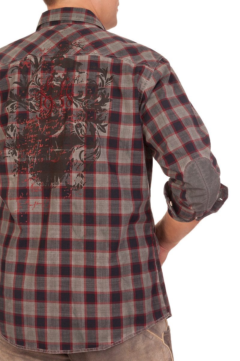 KRÜGER BUAM Trachtenhemd Trachtenhemd - FABIAN - blau, rot