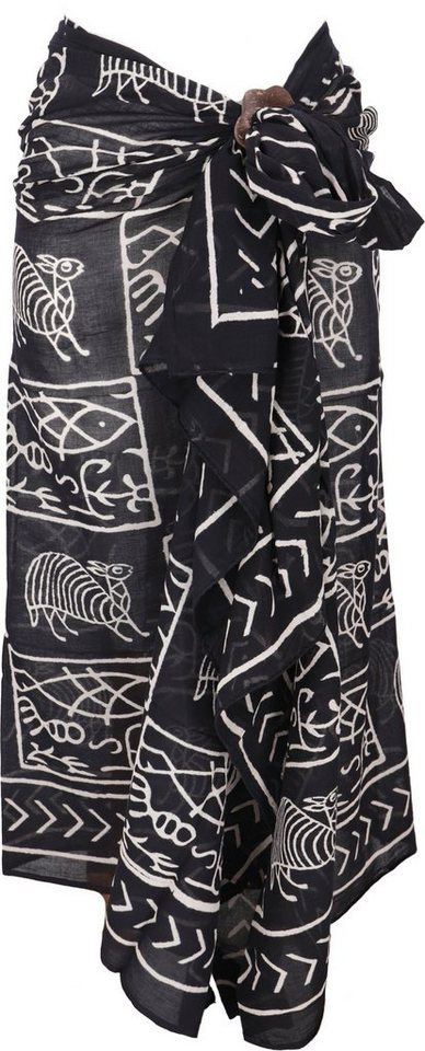 Guru-Shop Sarong Leichter Pareo Schal, Sarong, handbedrucktes..