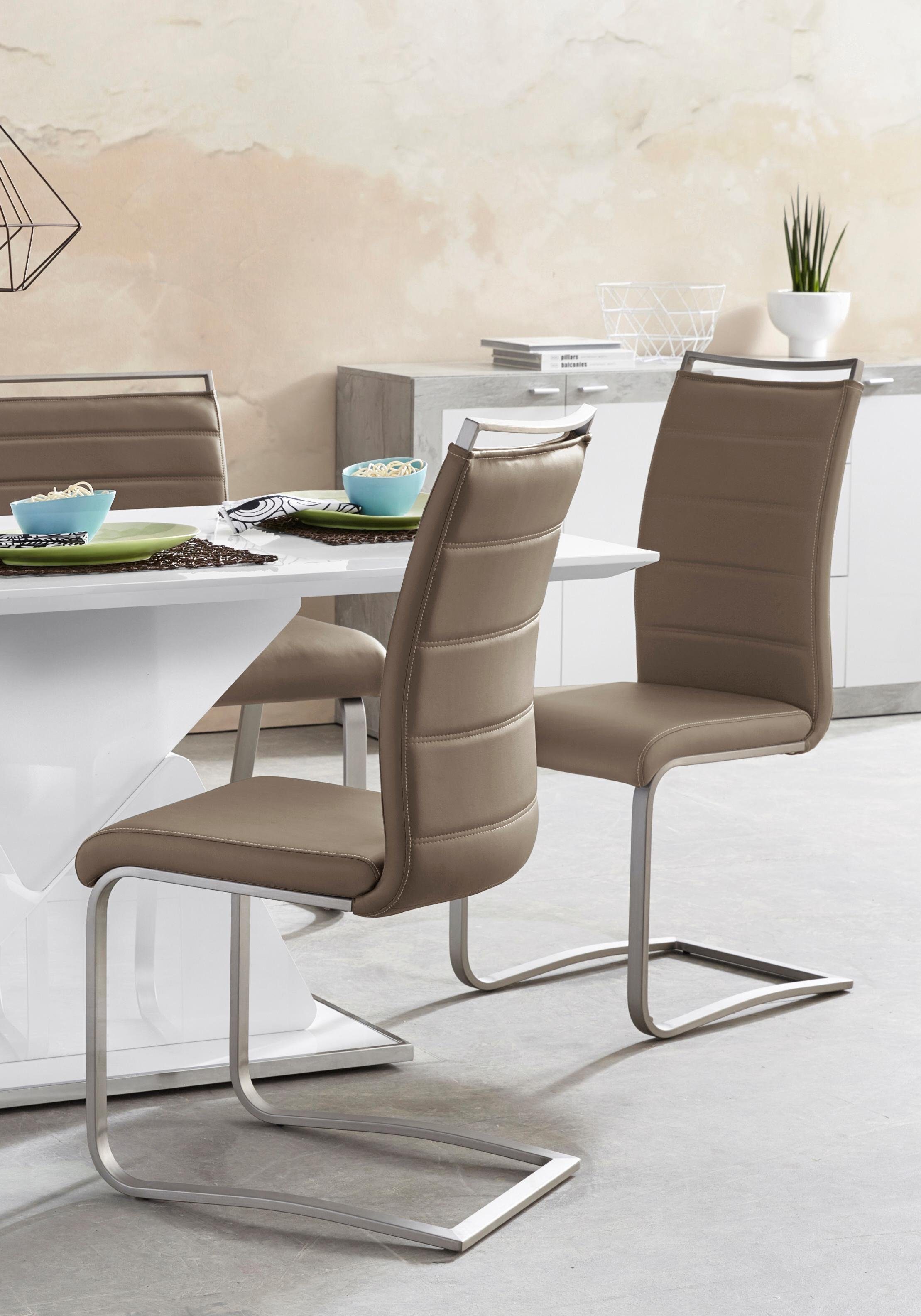 MCA furniture Freischwinger Pescara (Set, 2 St), Stuhl belastbar bis 120 Kg cappuccino | cappuccino