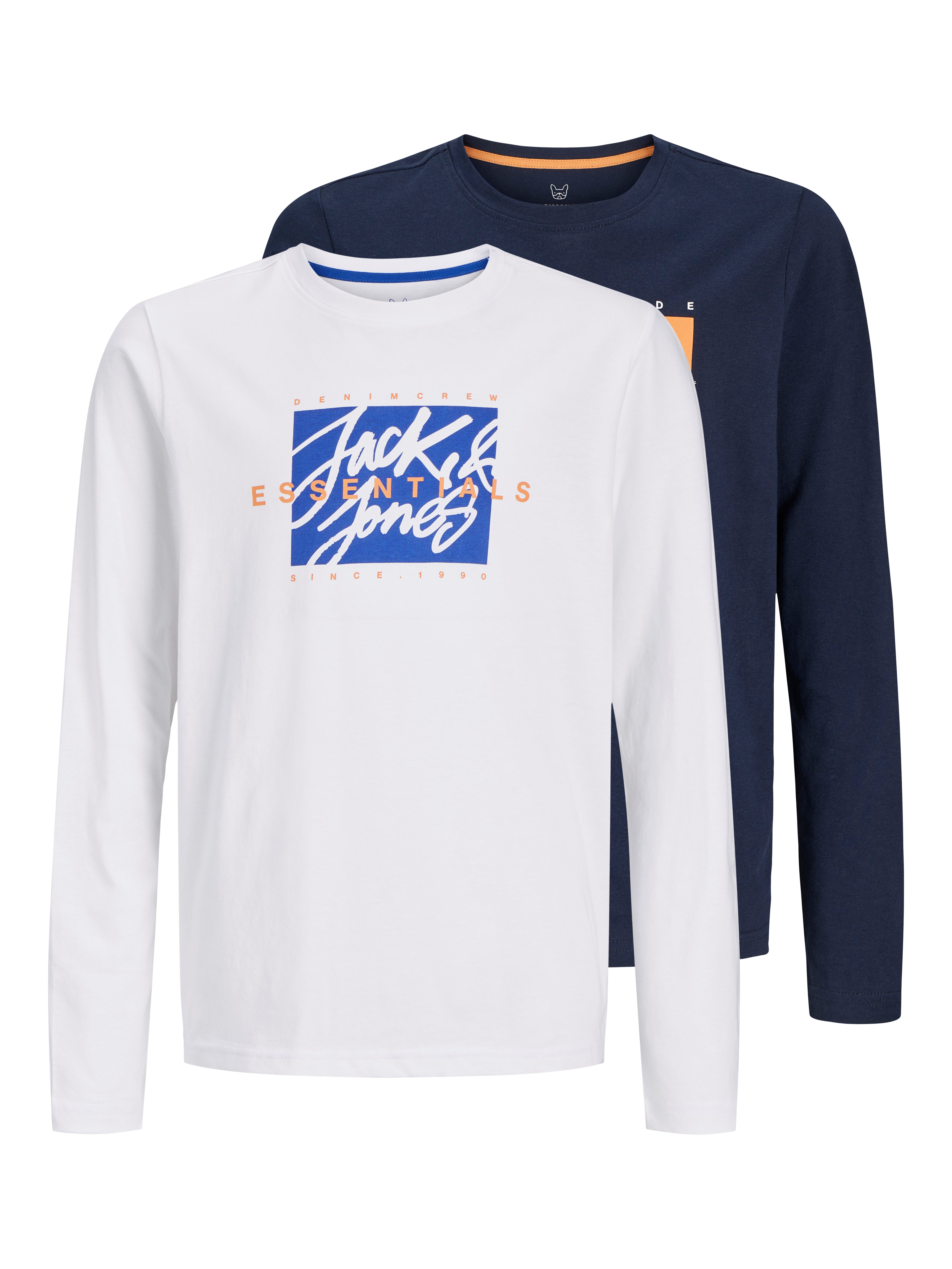 Jack & Jones Junior T-Shirt JJCOLTON TEE LS CREW NECK 2PK MP JNR (Packung, 2-tlg)