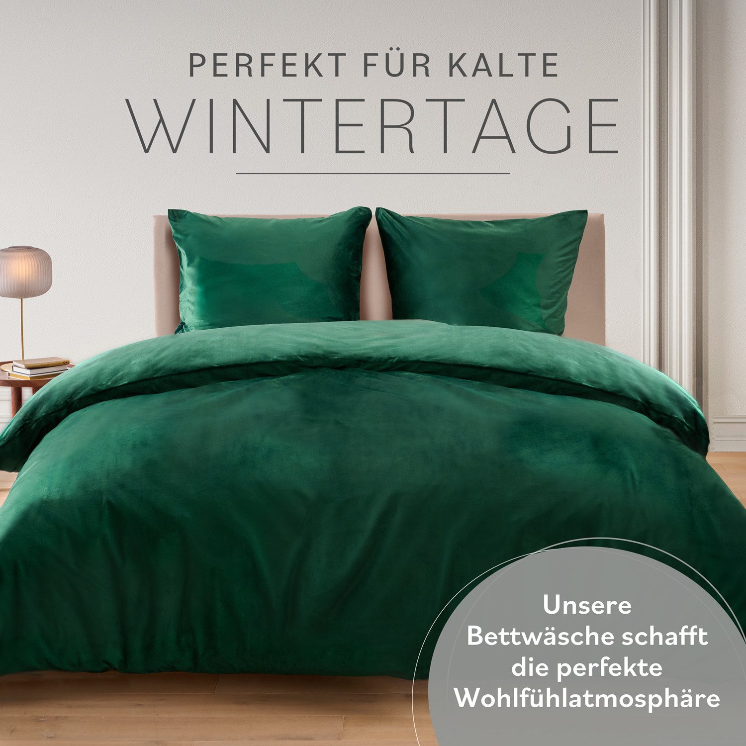 Blumtal Bettwäsche Cashmere-Touch Plüsch, warme Winterbettwäsche + Kopfkissenbezug – Bild 3 von 5