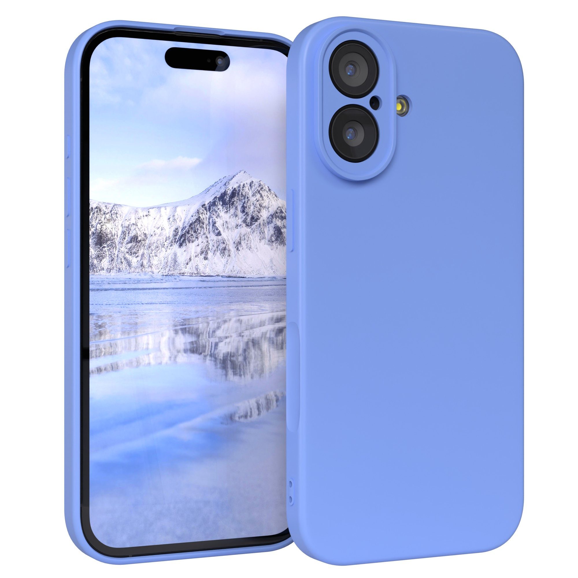EAZY CASE Handyhülle für Apple iPhone 17 Hülle Silikon 6,3 Zoll, Silikon Schutzhülle mit Kameraschutz kratzfest Back Cover Ultramarin