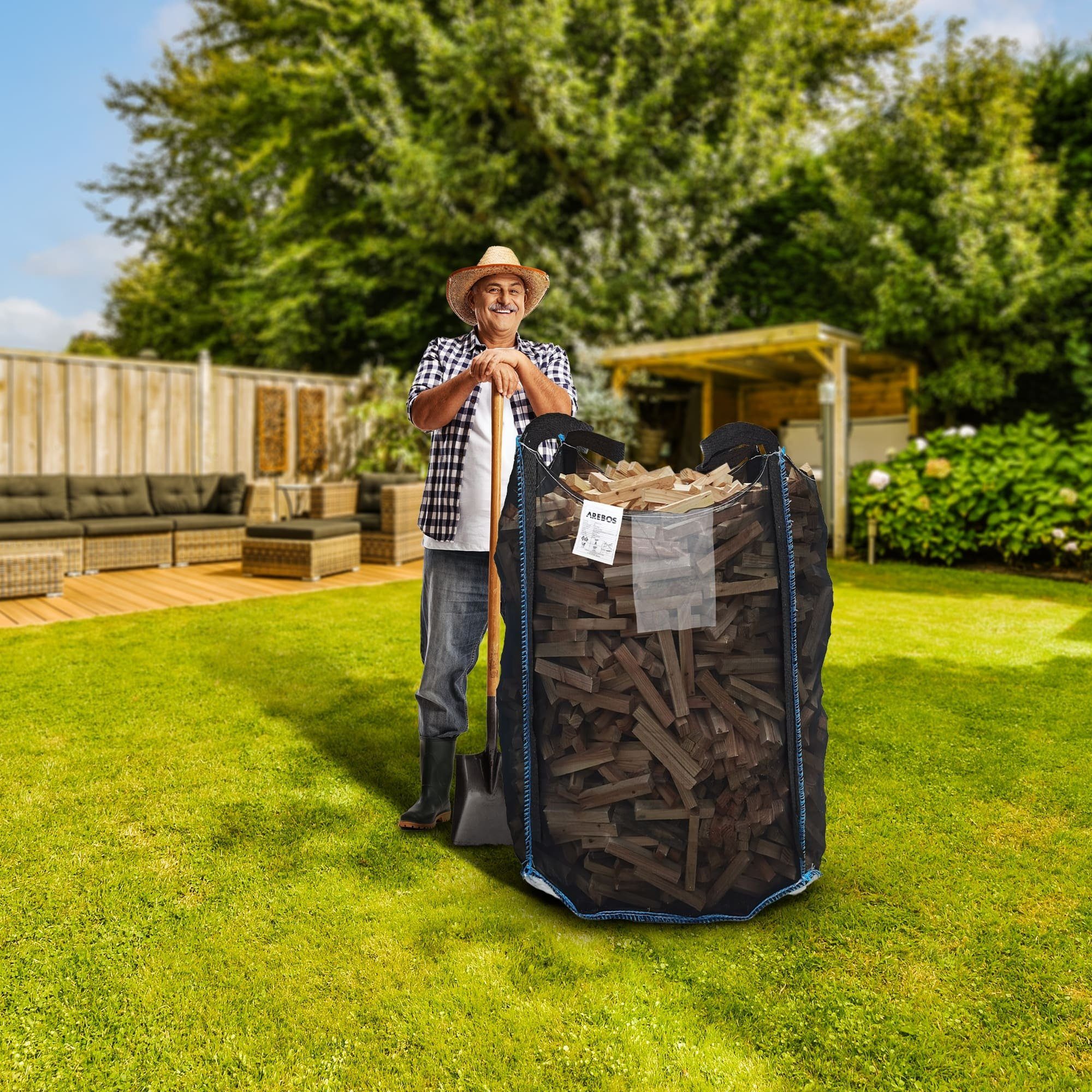 Arebos Kaminholzkorb Premium Holzsack Woodbag Brennholzsack günstig online kaufen