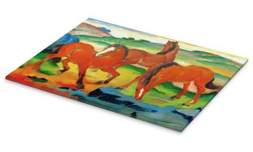 Posterlounge Acrylglasbild Franz Marc, Weidende Pferde IV (Die Roten Pferde), Malerei