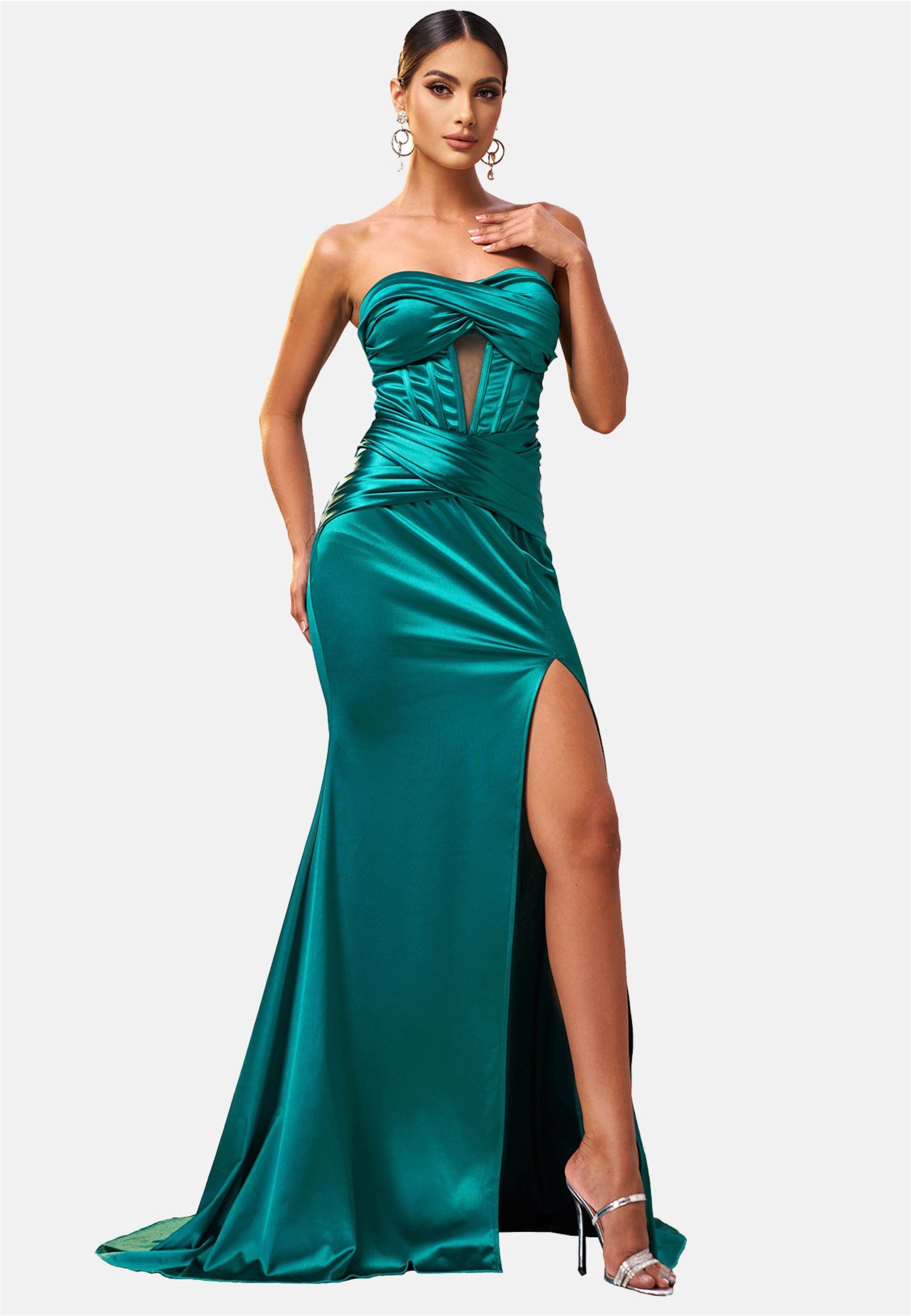Moda Minx Jerseykleid Daisy Long Slit Dress mit wunderbarem Korsett-Element – Bild 2 von 5