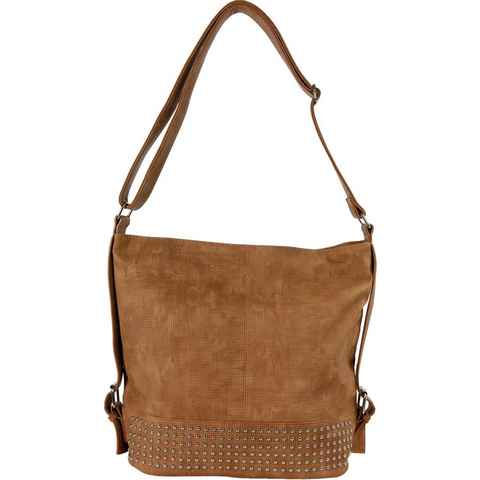 Jennifer Jones Schultertasche Jennifer Jones Damen Umhängetasche (Umhängetasche), Damen Umhängetasche, Schultertasche Kunstleder, cognac, braun ca. 33cm