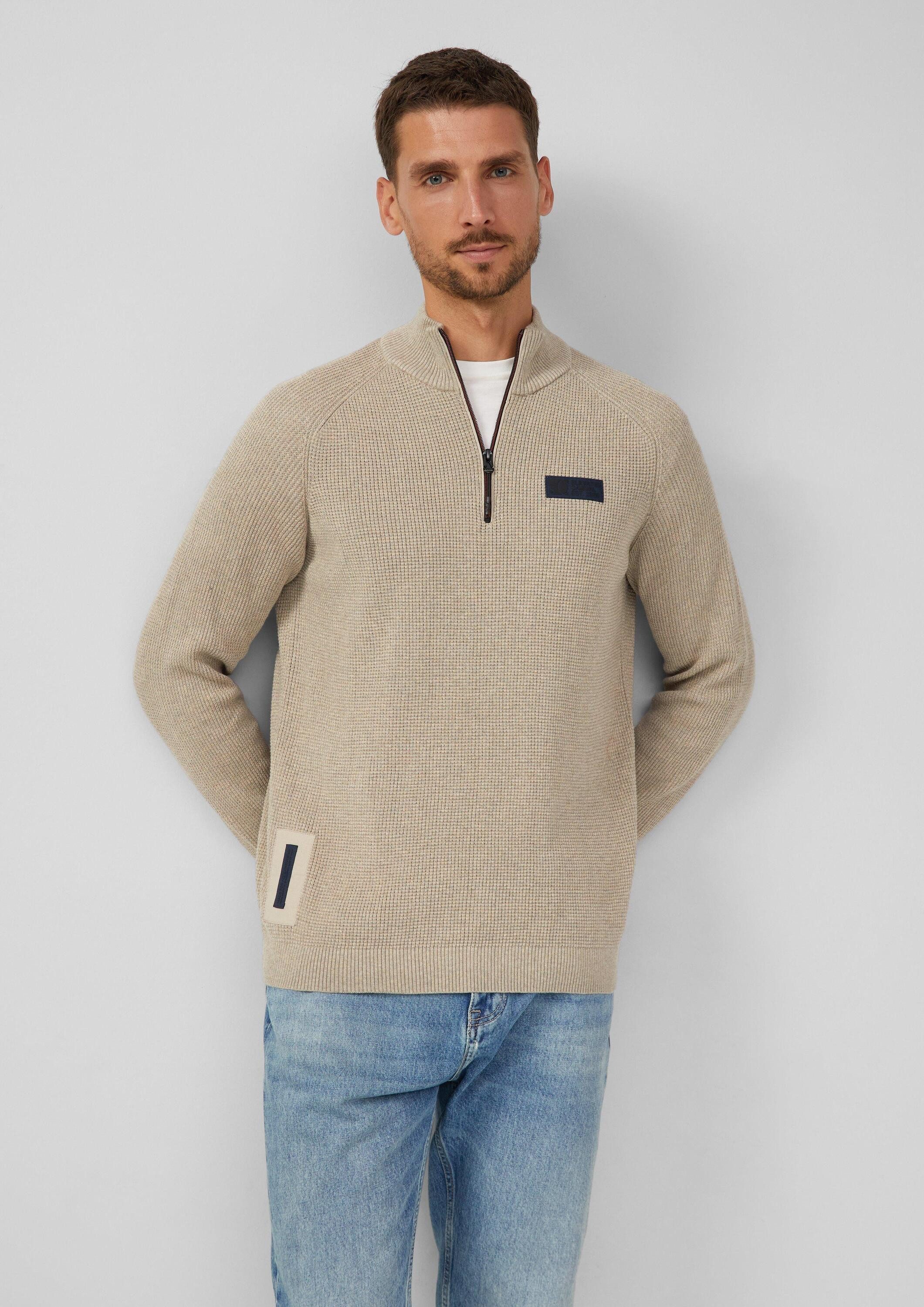 s.Oliver Longpullover Strickpullover Pullover aus Strukturstrick günstig online kaufen