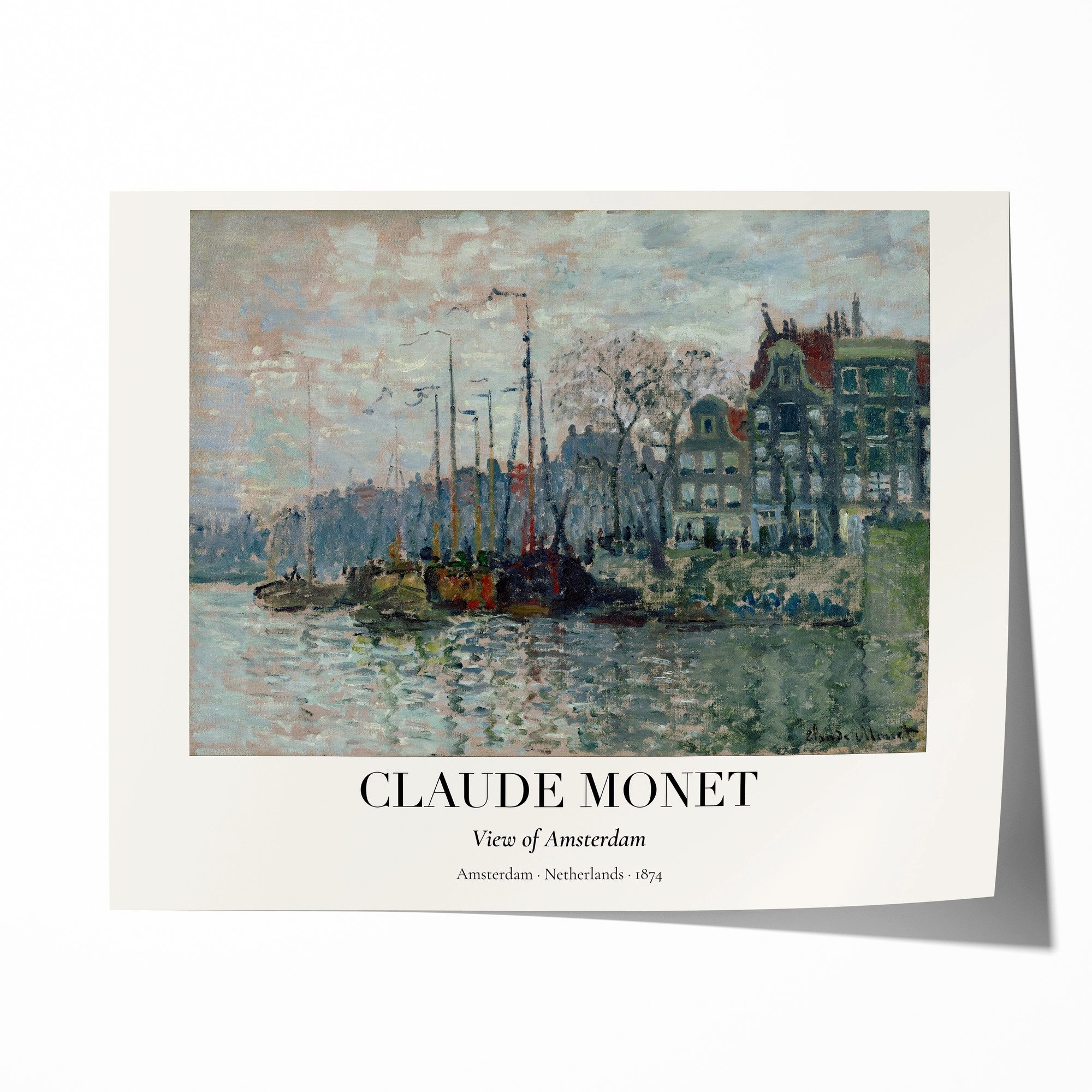 JUSTGOODMOOD Poster Premium ® Claude Monet Poster Amsterdam 1874 Vintage, (1 St), verschiedene Größen wählbar